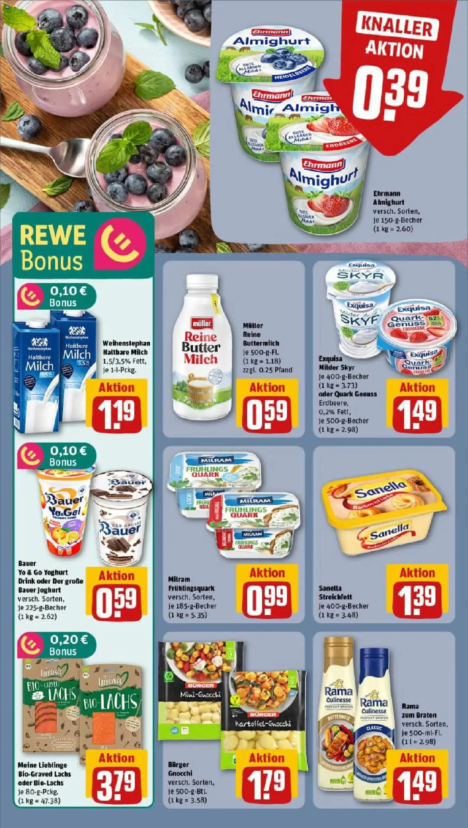 Rewe prospekt Unna	 – gültig ab 26.01.2026 | Seite: 11 | Produkte: Ehrmann almighurt, Milch, Milram, Sanella