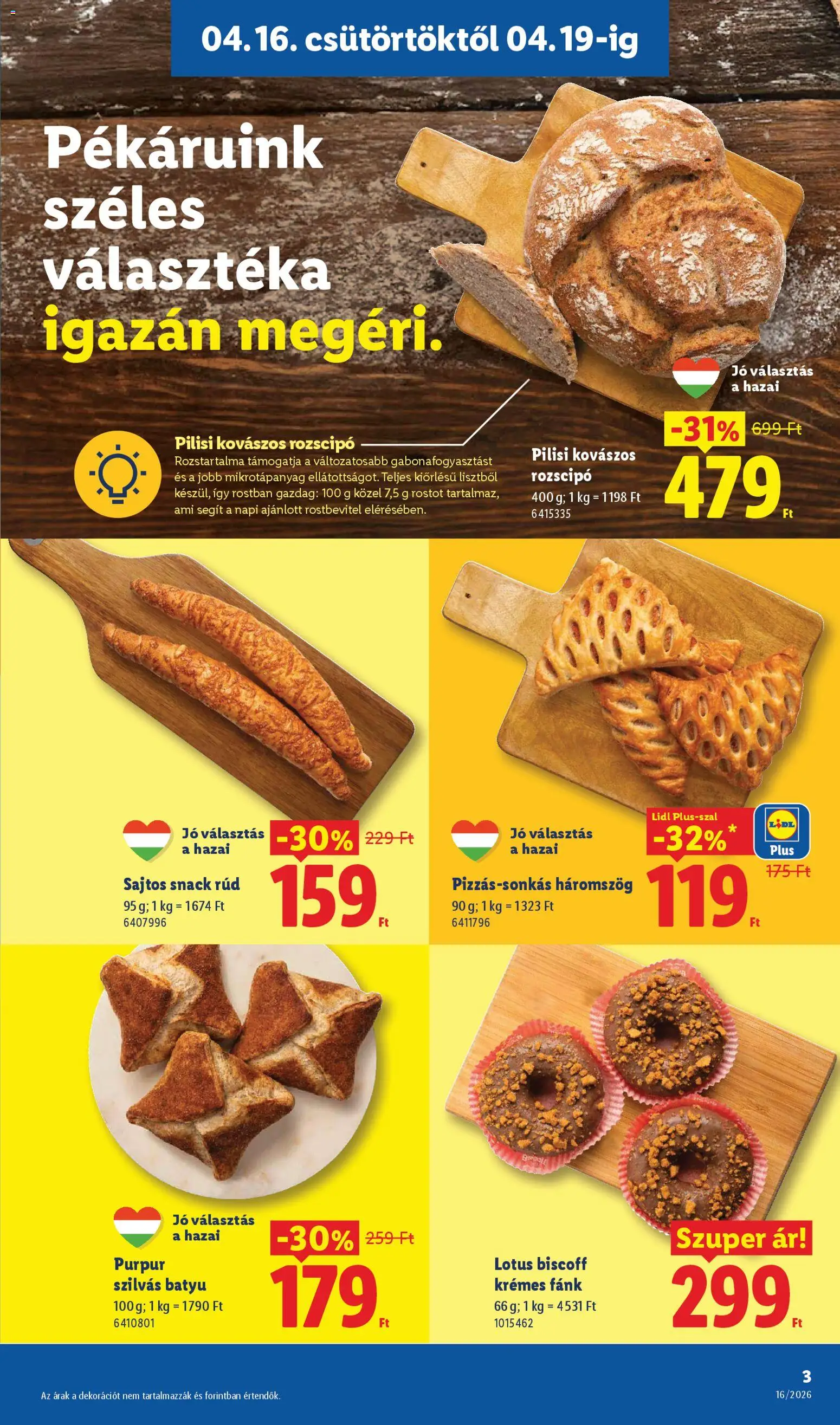 Lidl akciós ujság - amely érvényes a következő dátumtól: 16.04.2026 | Oldal: 3 | Termékek: Fánk