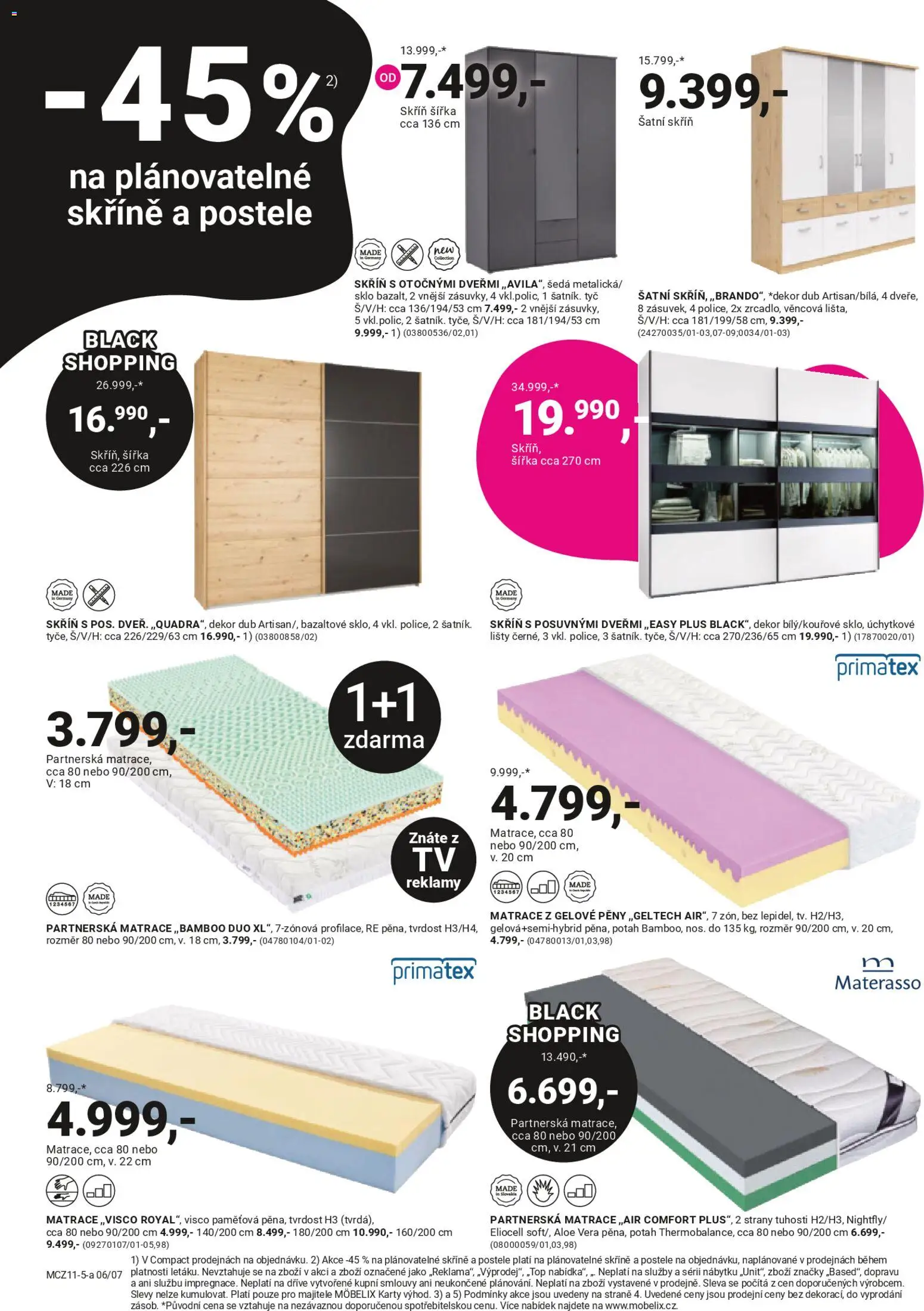 Möbelix Black Friday od 10.11.2025 | Strana: 6 | Produkty: Skříně, Postele, Matrace, Karty