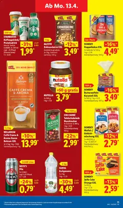 Lidl Prospekt ab 13.04.2026 gültig | Seite: 19 | Produkte: Kaffee, Pils, Starbucks, Nutella