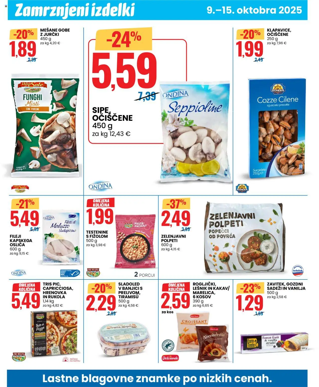 Novi Eurospin katalog ponudbe – veljaven od 09.10.2025 | Stran: 6 | Izdelki: Kos, Testenine, Sladoled