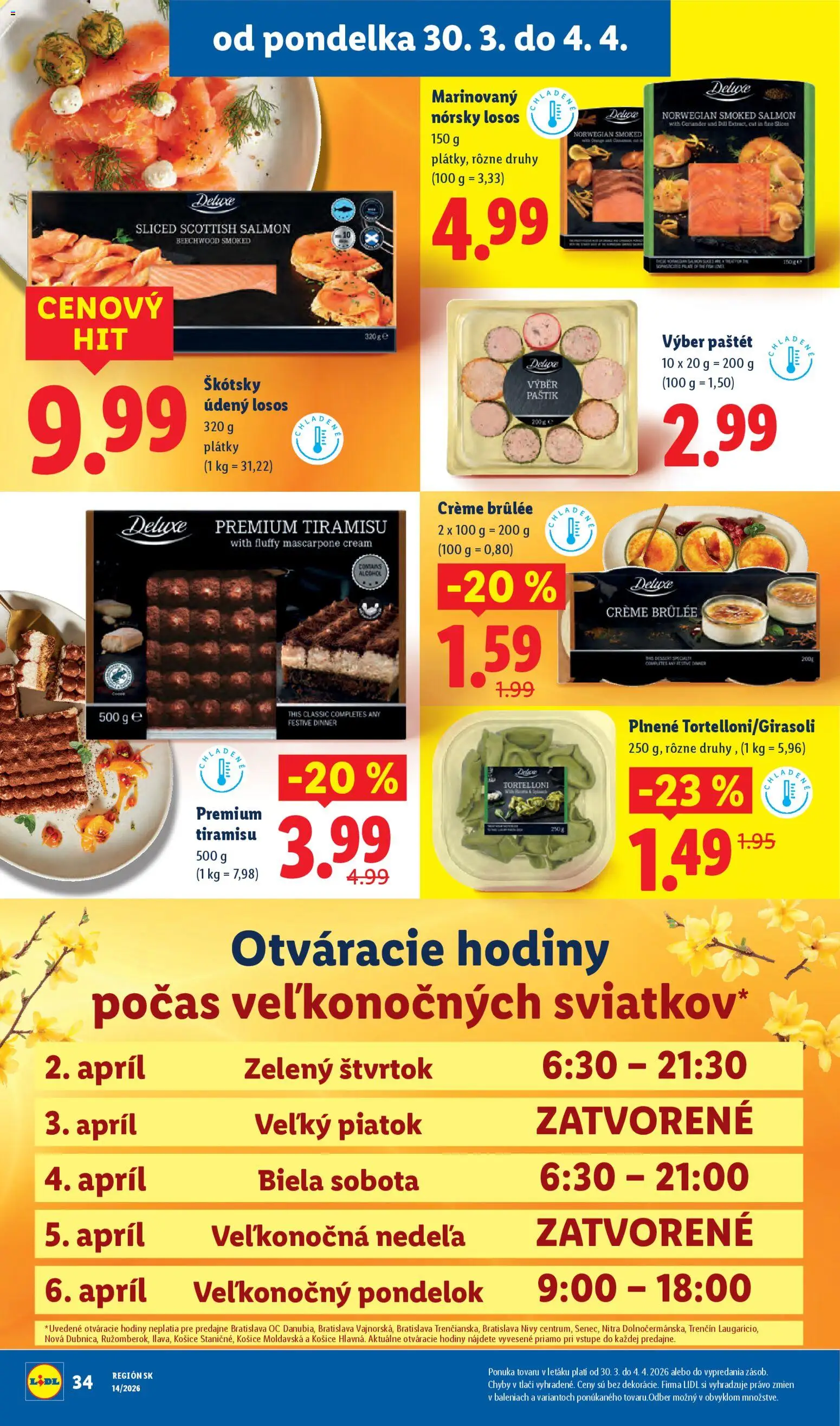 Nové Lidl akcie – leták je platný od 30.03.2026 | Strana: 43 | Produkty: Hodiny, Losos, Mascarpone