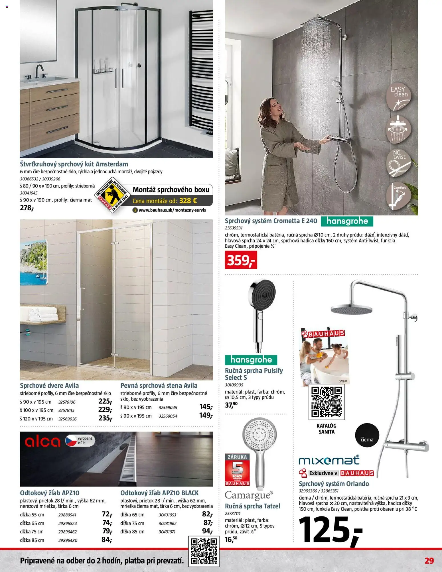 Nové Bauhaus akcie – leták je platný od 08.12.2025 | Strana: 29 | Produkty: Sprchové dvere, Sprchový kút, Dvere