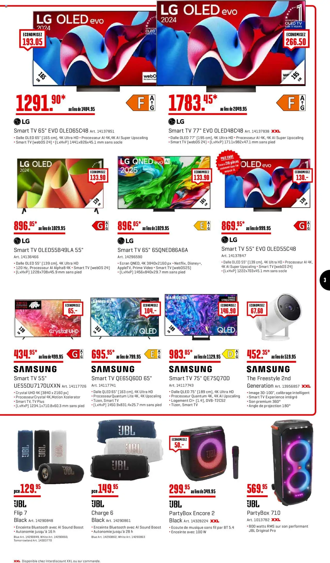 Interdiscount Aktionen FR ab 21.07.2025 | Seite: 3 | Produkte: TV, Samsung, LG