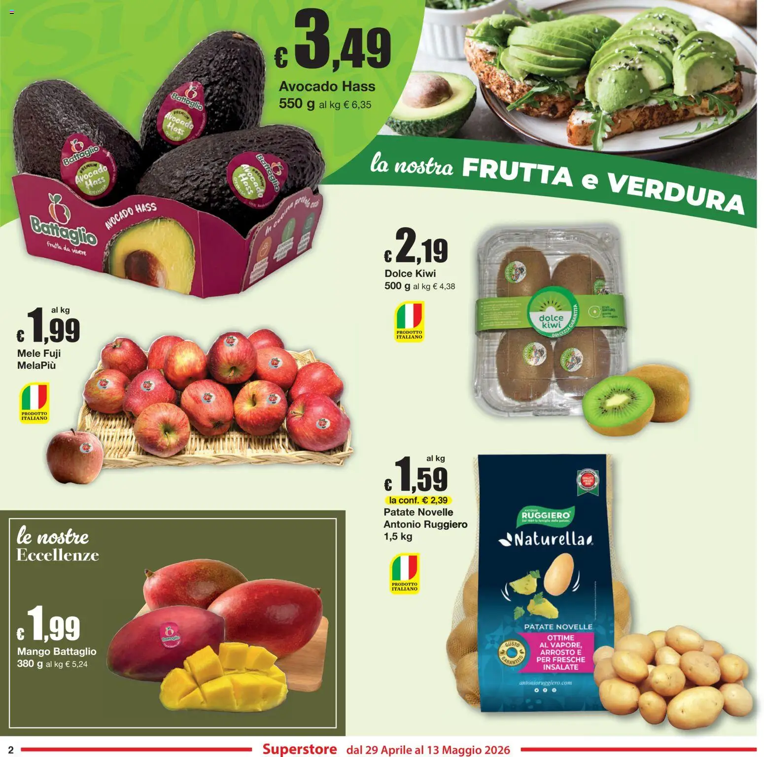 Volantino Sì con Te del 29.04.2026 | Pagina: 2 | Prodotti: Mele, Avocado, Patate, Frutta