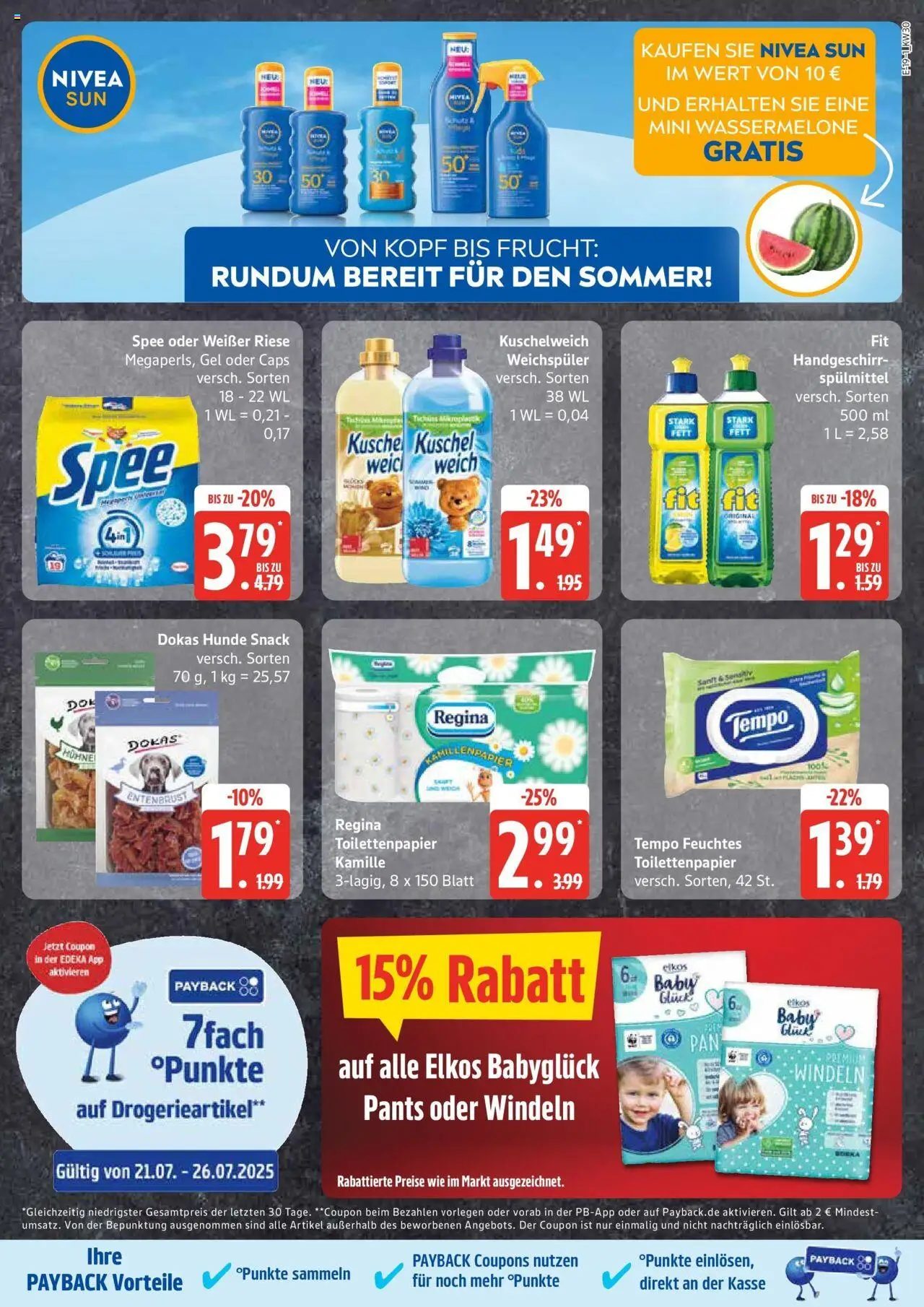 Edeka prospekt Bad Schwartau	 - gültig ab dem 20.07.2025 | Seite: 19 | Produkte: Spee, Tempo, Toilettenpapier, Feuchtes Toilettenpapier