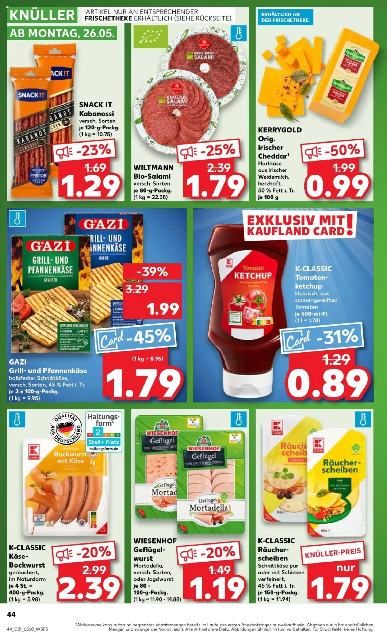 Kaufland prospekt Bad Kreuznach	 - gültig ab dem 22.05.2025 | Seite: 44 | Produkte: Bockwurst, Käse, Tomaten, Schinken
