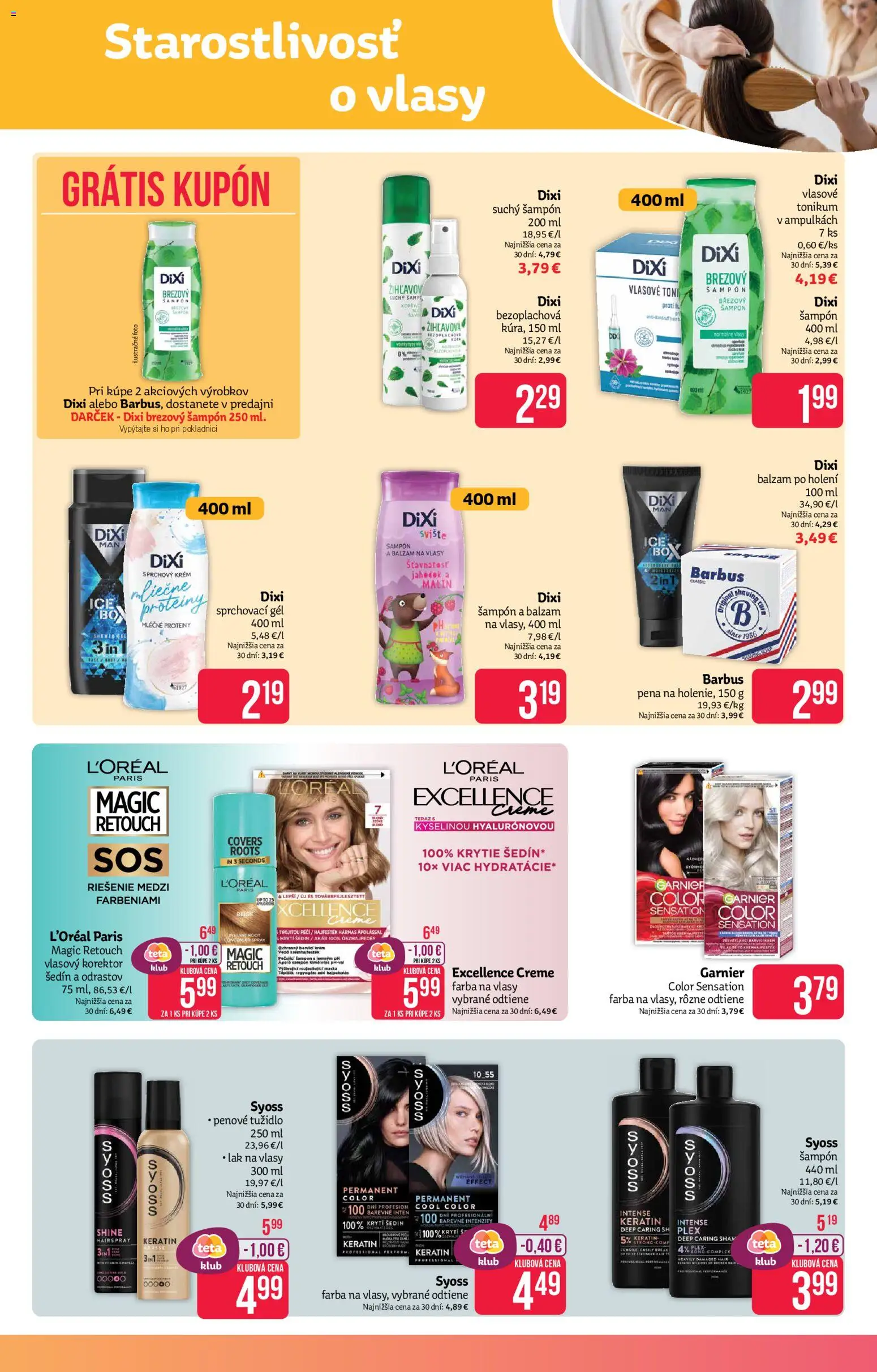 Nové Teta drogerie akcie – leták je platný od 10.11.2025 | Strana: 7 | Produkty: Lak na vlasy, Farba na vlasy, Maska, Krém