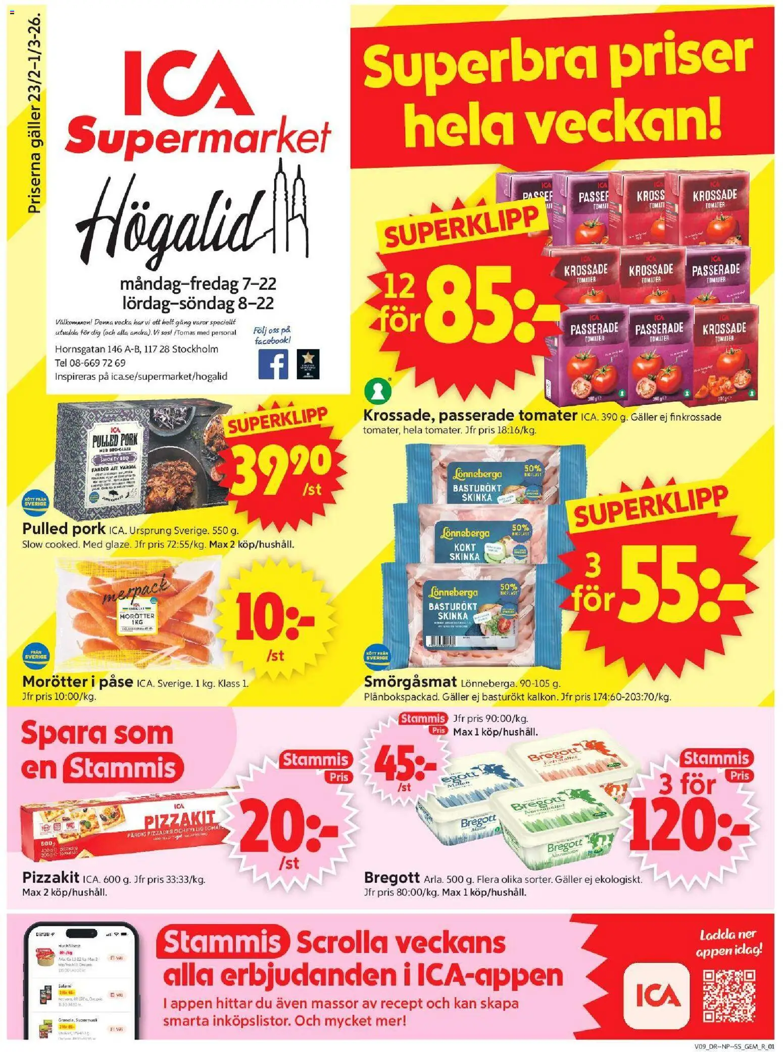 ICA Supermarket reklamblad aktuell från 23.02.2026 | Sida: 1