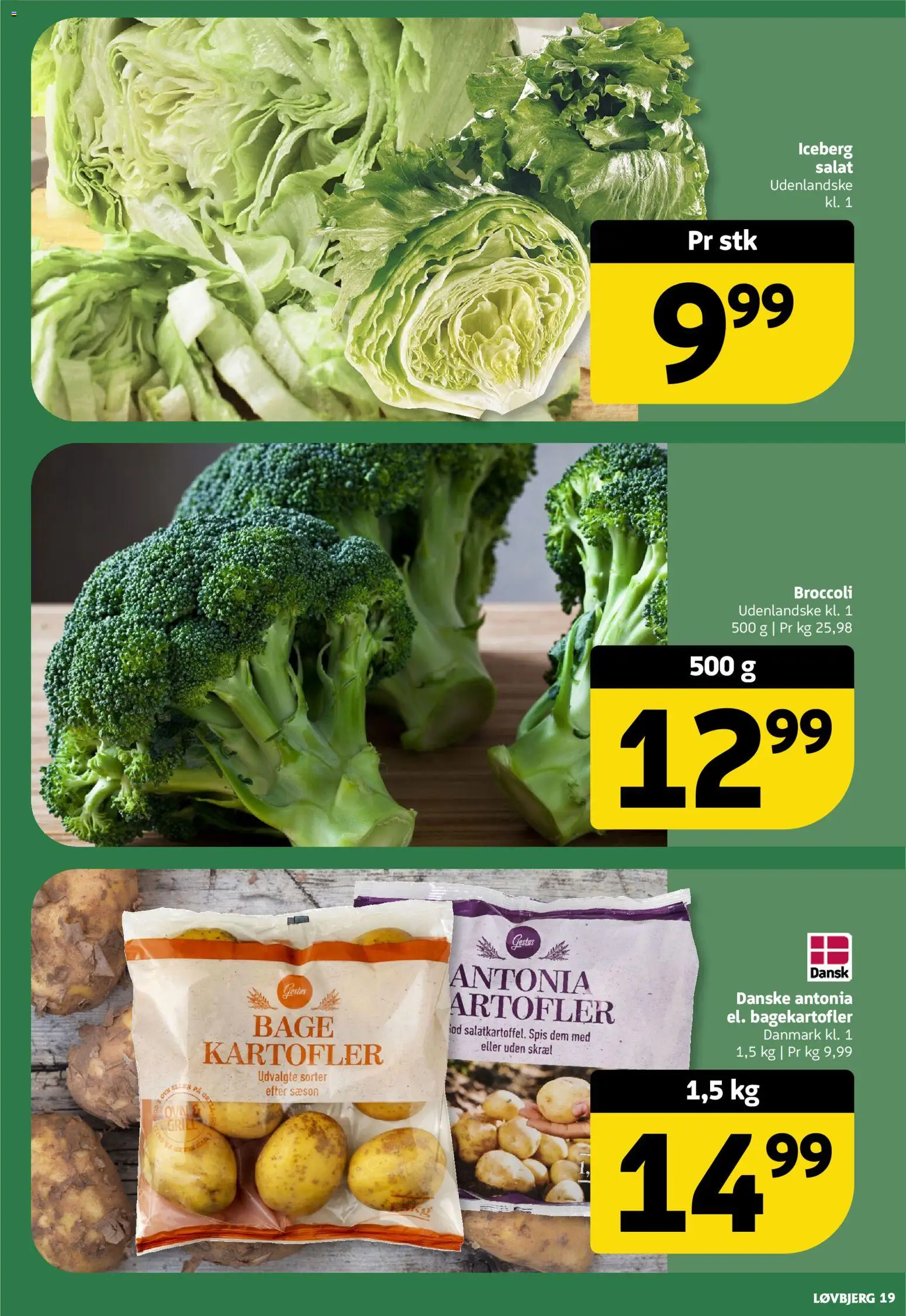 Løvbjerg tilbudsavis – gyldig fra 20.03.2026 | Side: 19 | Produkter: Salat, Kartofler, Broccoli, Ovn