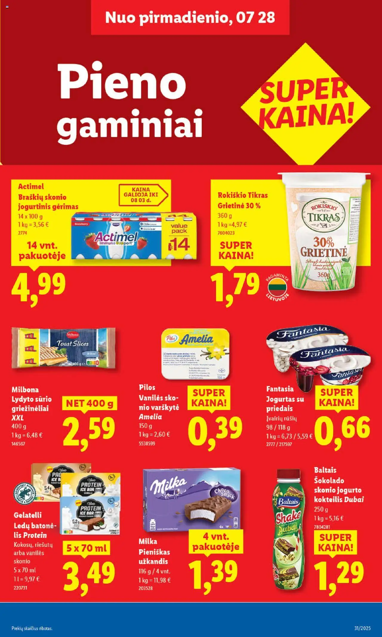 LIDL - Leidinys│galioja nuo 31.07.2025 | Puslapis: 33 | Prekių: Jogurtas, Grietinė