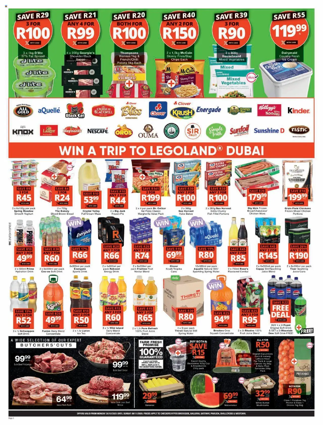 New Checkers catalogue – valid from 20.10.2025 | Page: 2 | Products: Blueberries, Yoghurt, Fish, Beef