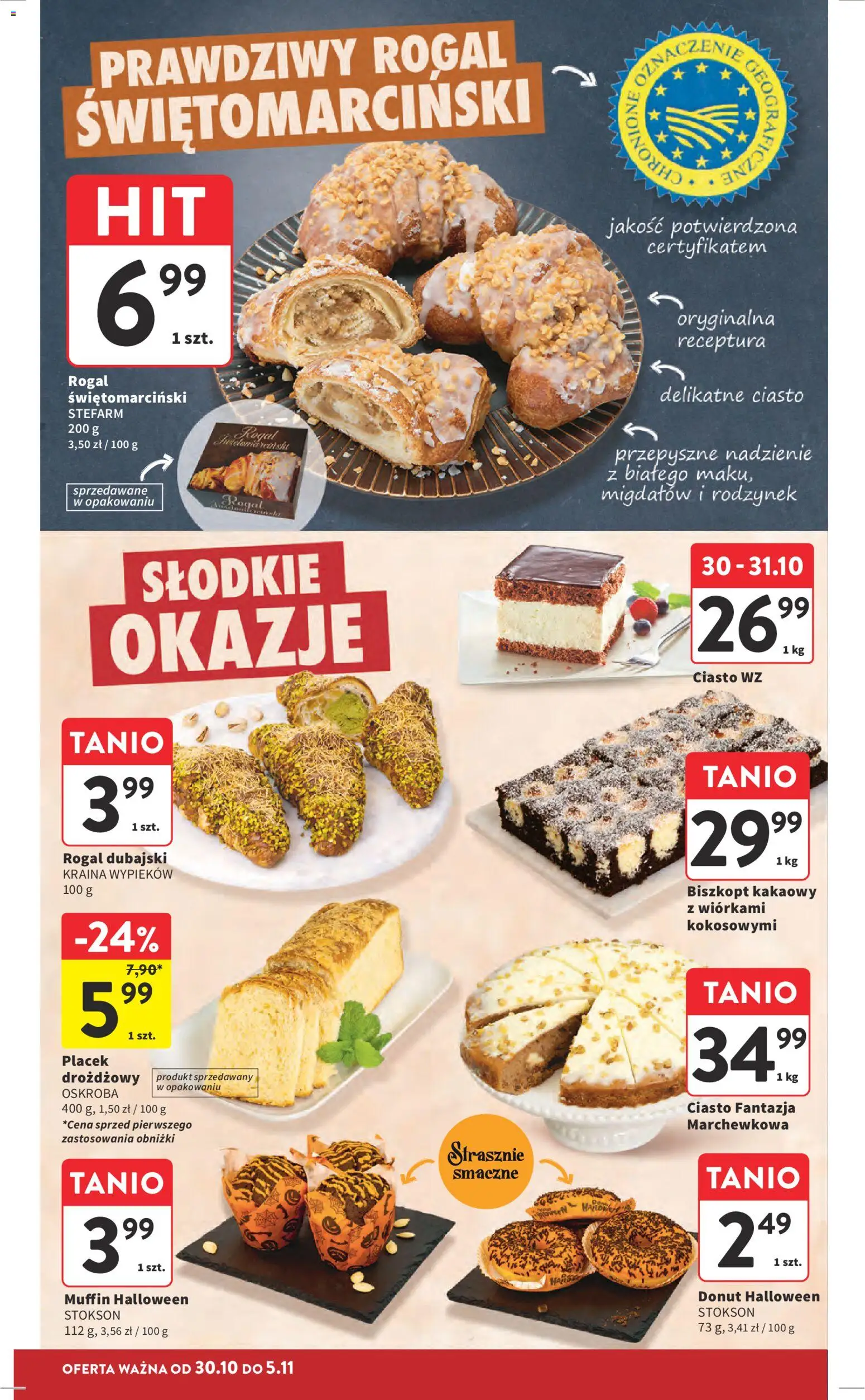 Intermarche Gazetka od 30.10.2025 | Strona: 30 | Produkty: Ciasto, Donut