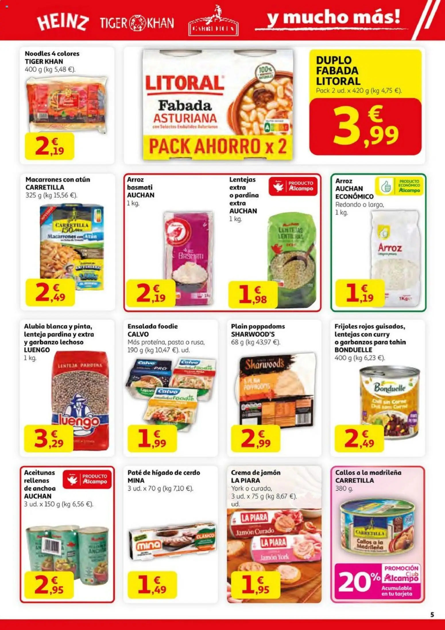 Alcampo - HG Nacional │ válido desde el 23.10.2025 | Página: 5 | Productos: Jamón, Pasta, Crema, Anchoa