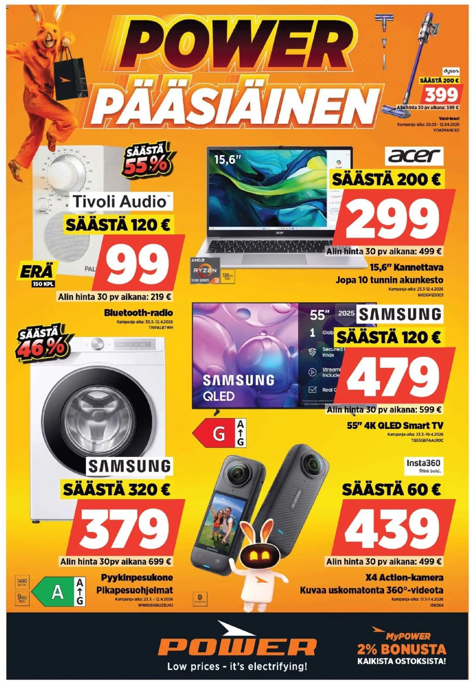 Power tarjoukset – voimassa 30.03.2026 alkaen | Sivu: 1 | Tuotteet: Audio, TV
