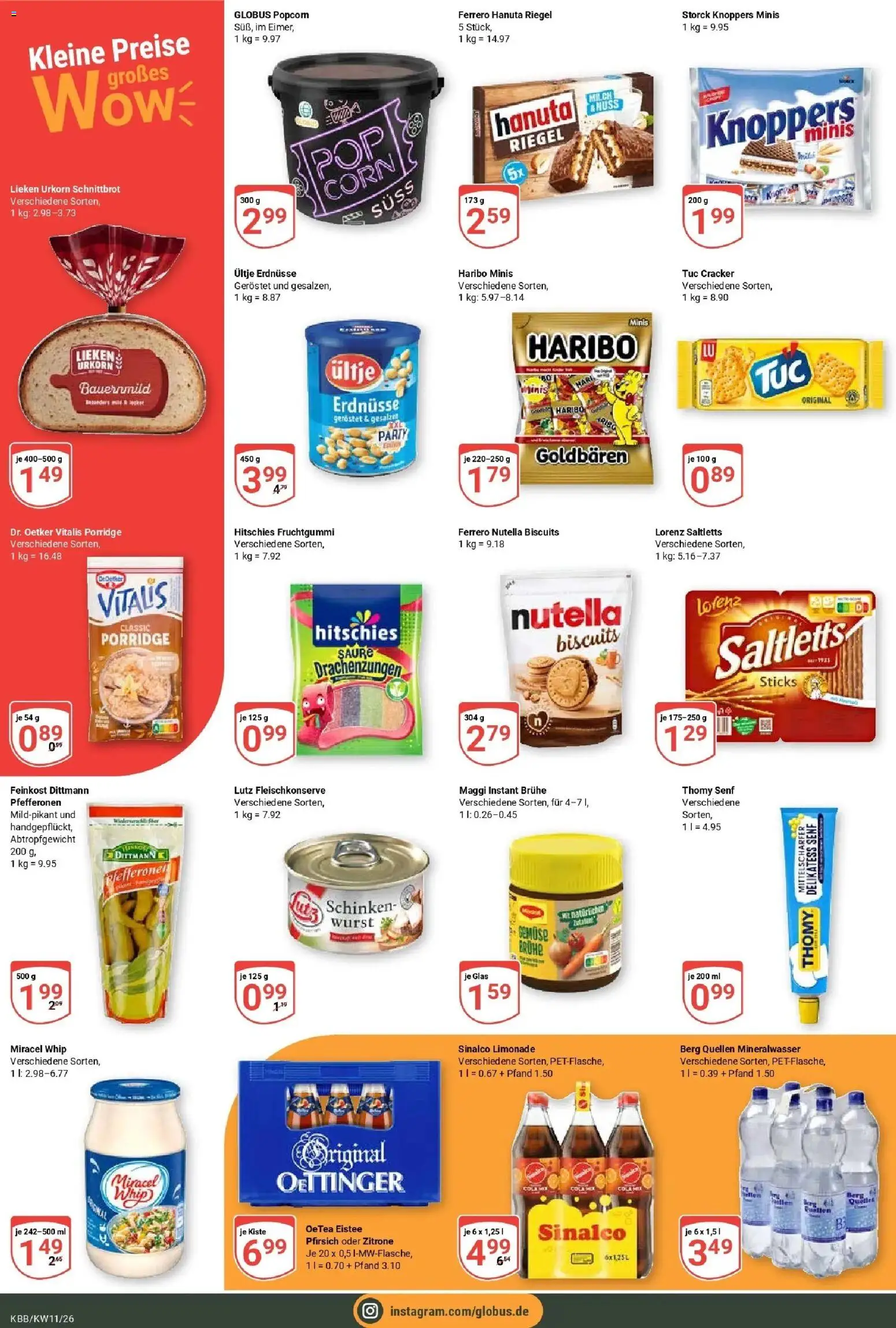 Globus prospekt Koblenz-Bubenheim	 – gültig ab 09.03.2026 | Seite: 4 | Produkte: Erdnüsse, Miracel whip, Gemüse, Knoppers