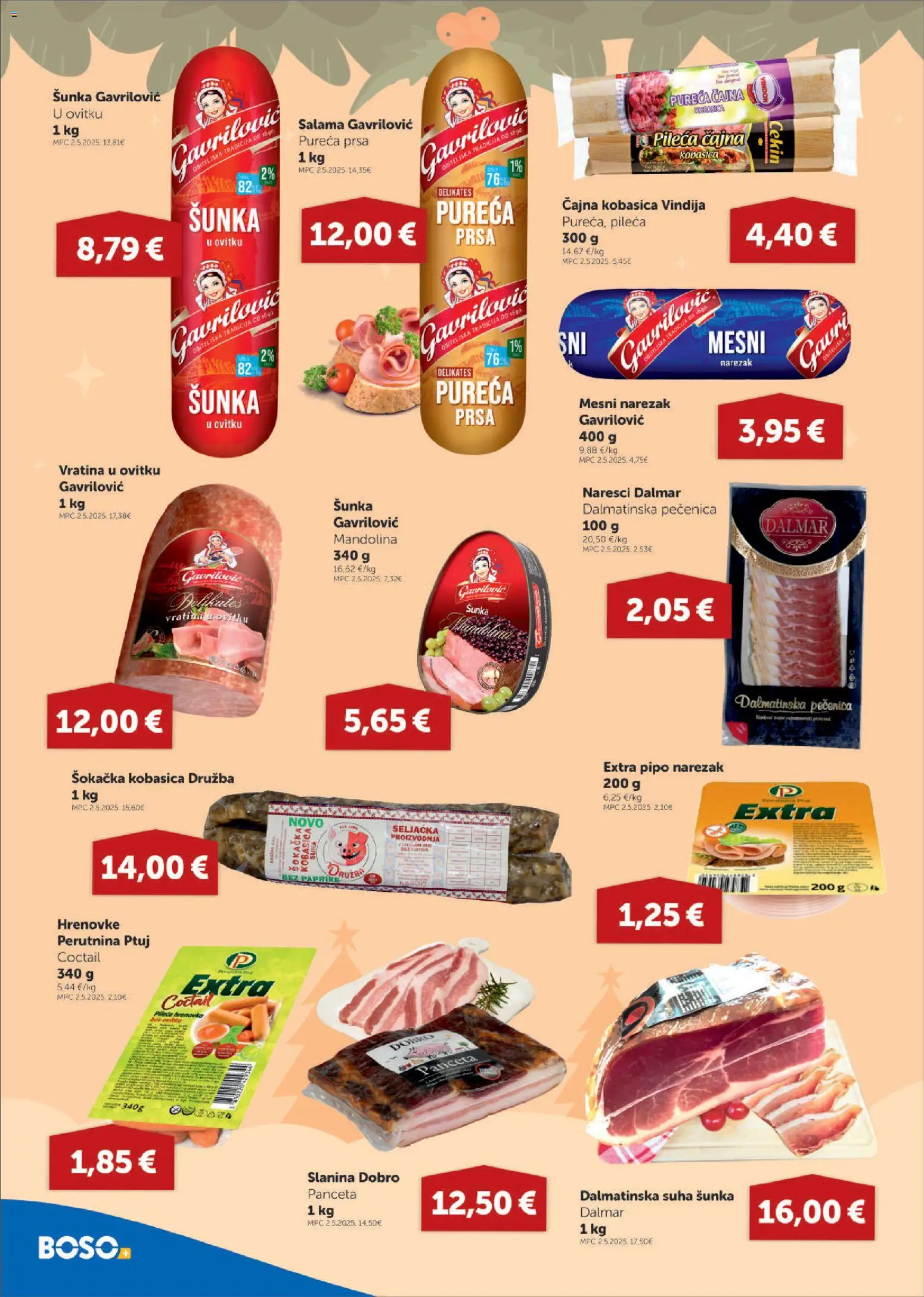 Boso katalog | vrijedi od 22.12.2025 | Stranica: 4 | Proizvodi: Vindija, Salama, Hrenovke, Panceta