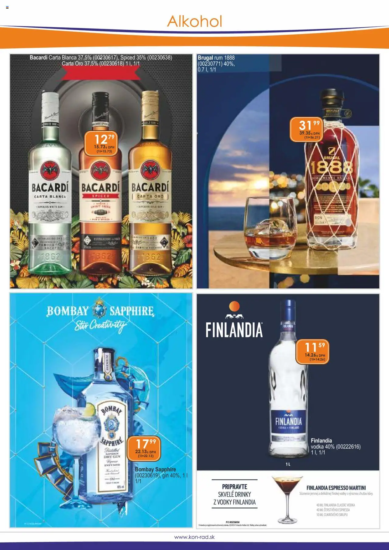 KON - RAD leták │ platný od 01.06.2025 | Strana: 7 | Produkty: Vodka, Alkohol, Rum, Bacardi