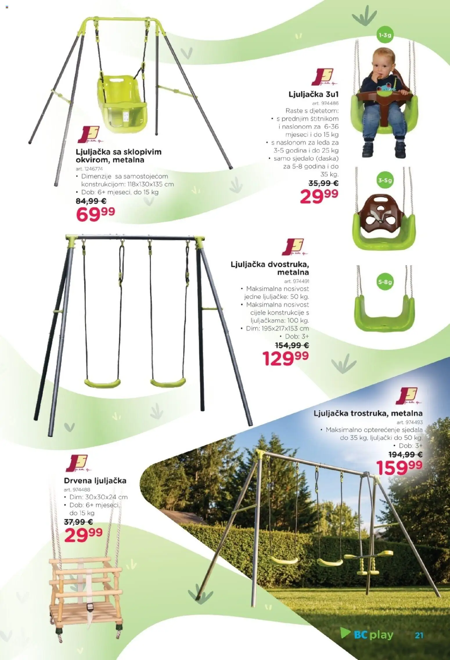 Baby Center katalog | vrijedi od 19.03.2026 | Stranica: 21 | Proizvodi: Ljuljačke, Ljuljačka