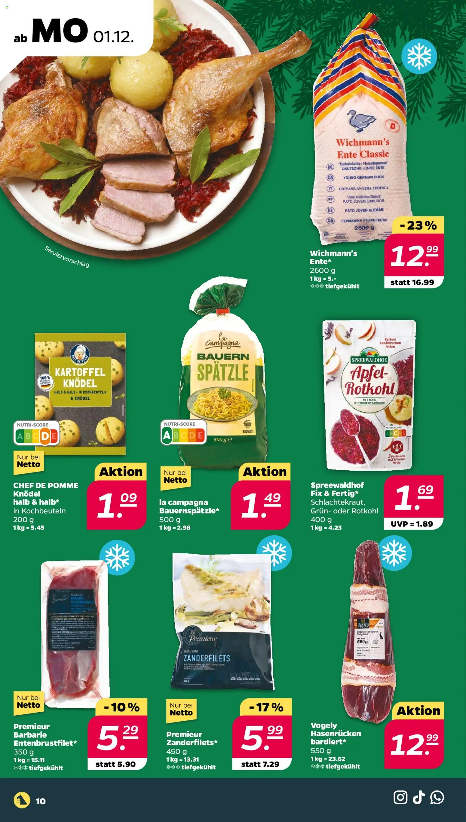 Netto Prospekt 	 – gültig ab 01.12.2025 | Seite: 10 | Produkte: Rotkohl, Äpfel, Ente