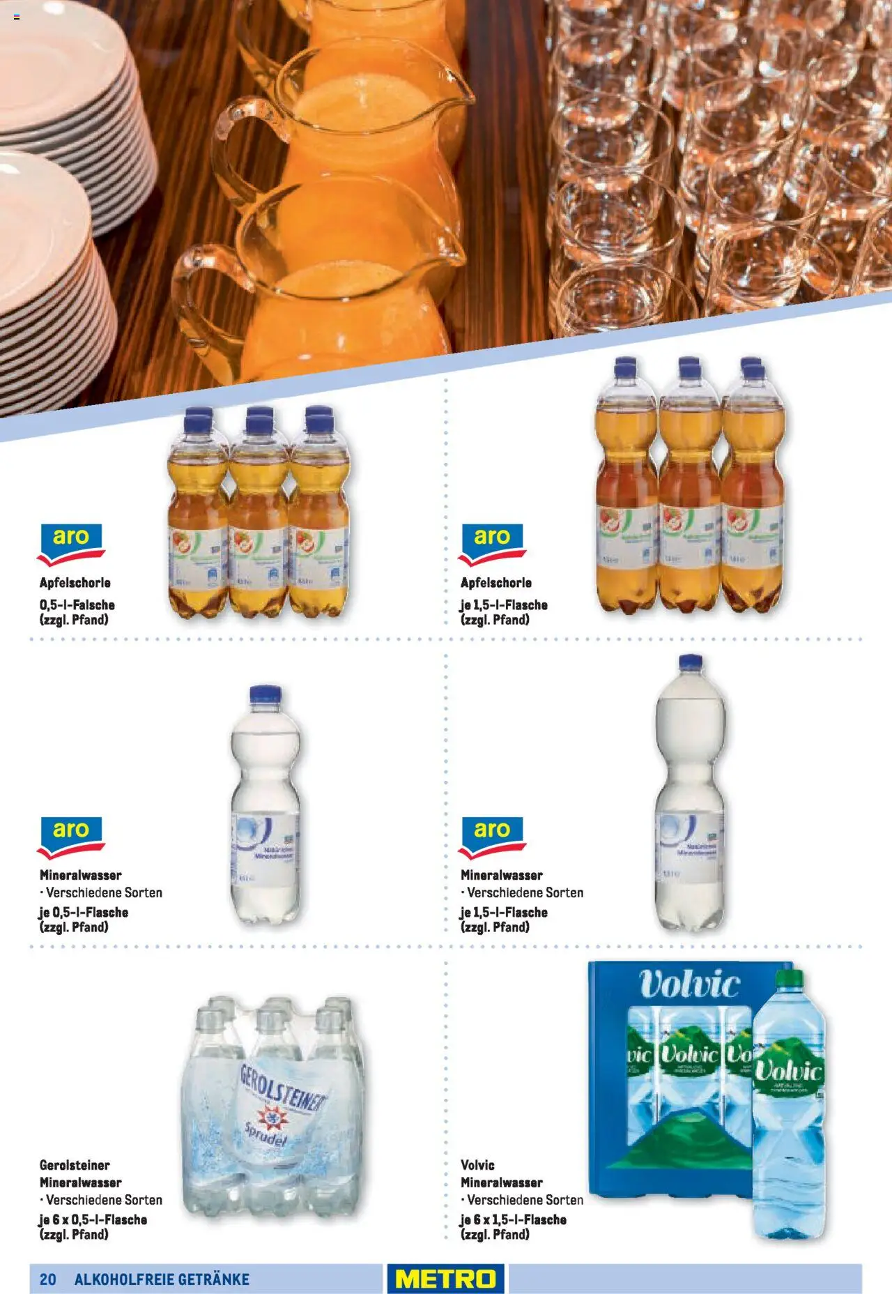 Metro Sortimentskatalog Vereine & Feste – gültig ab 01.06.2024 | Seite: 20 | Produkte: Mineralwasser