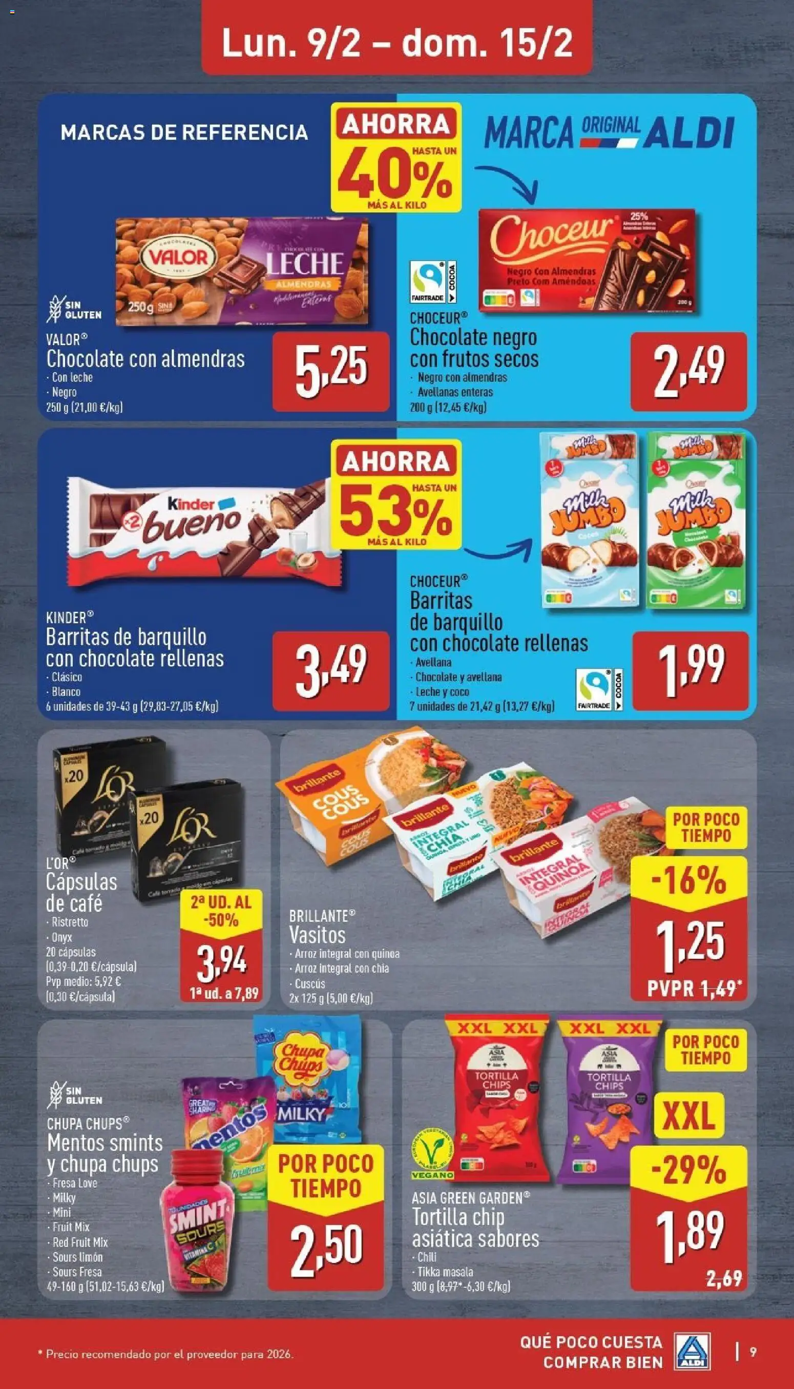 Aldi folleto Península │ válido desde el 09.02.2026 | Página: 9 | Productos: Café, Chocolate, Arroz, Τυρόπιτα