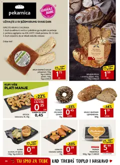 KRUH DOMAĆI KALUP, polupečenl, 730g, 1kg=2,40EUR, pečeni, 700g, 1kg=2,50EUR - Pregled kataloga iz trgovine Konzum, vrijedi od 22.04.2026 | Stranica: 20