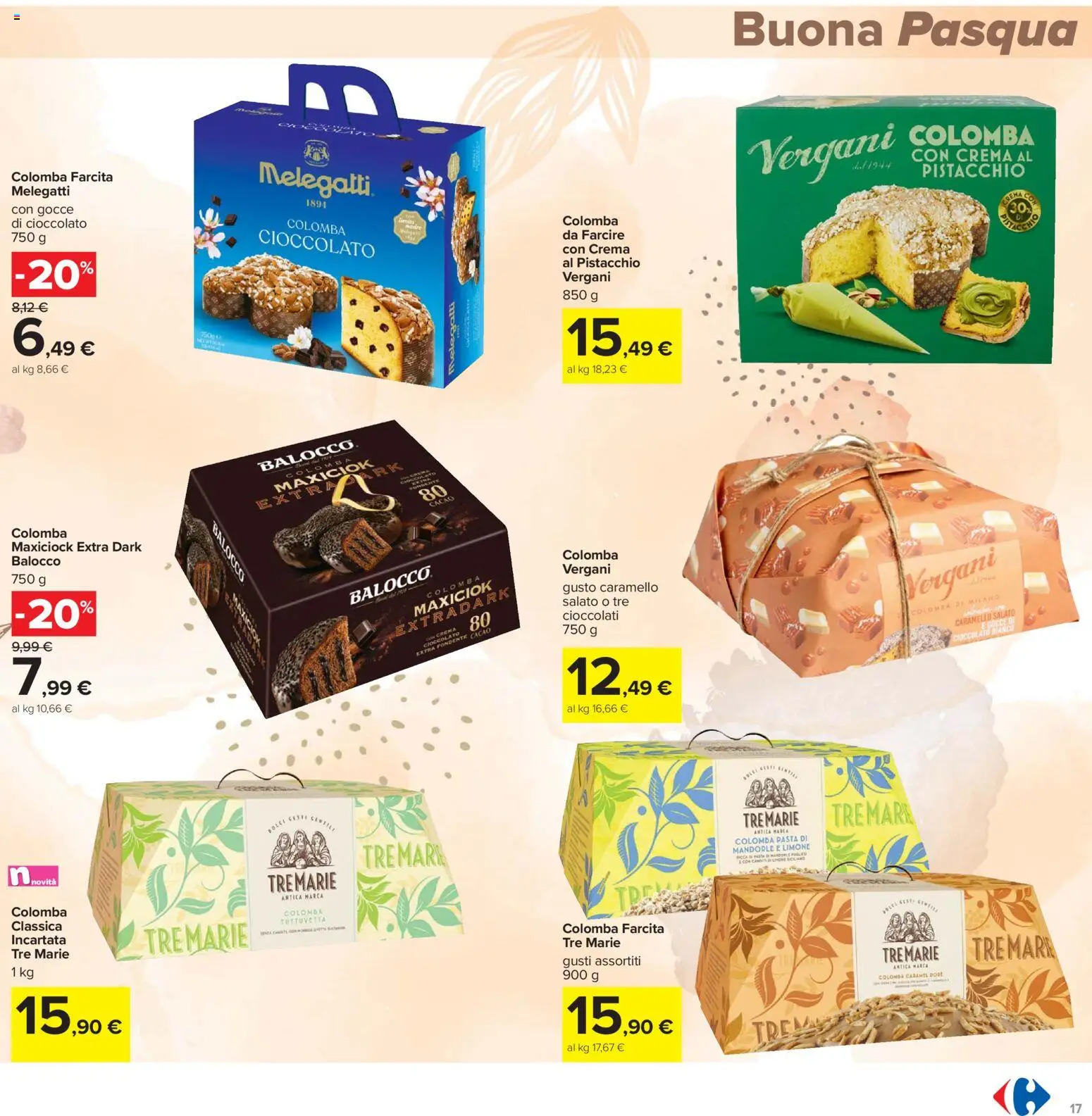 Volantino Carrefour del 24.03.2026 | Pagina: 17 | Prodotti: Crema, Cioccolato, Pasta, Mandorle
