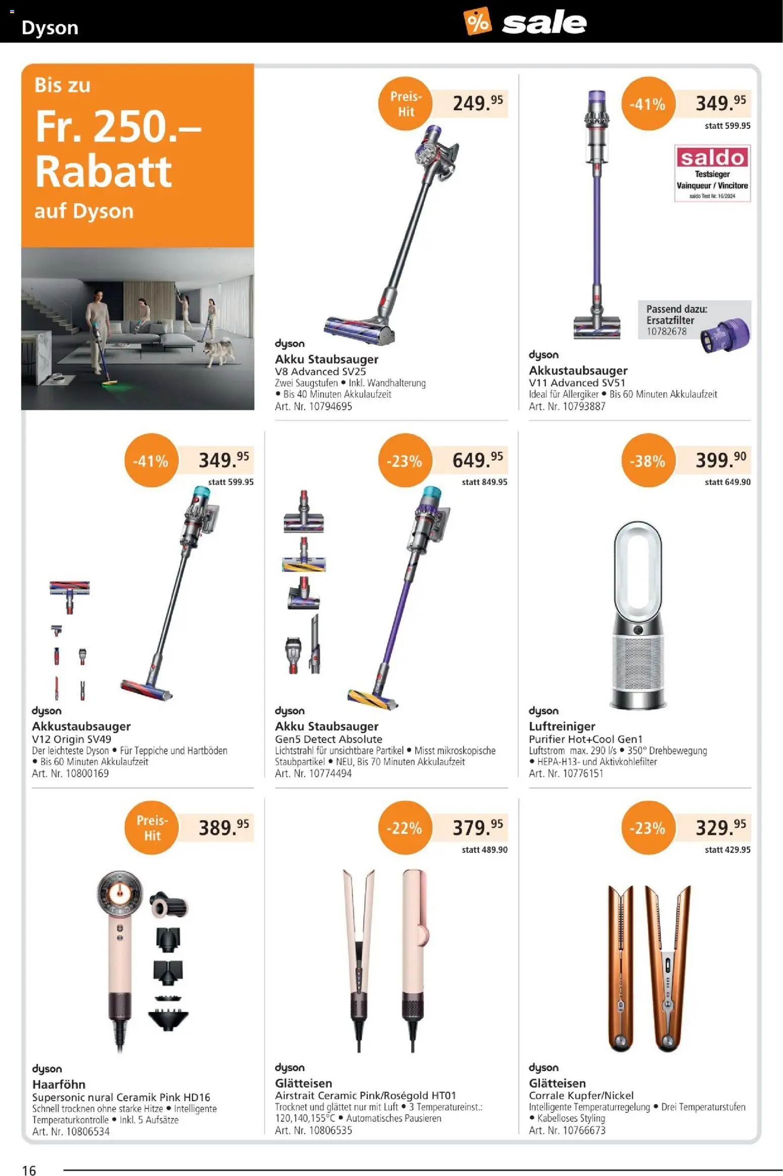 Fust Aktionen – gültig ab 25.12.2025 | Seite: 16 | Produkte: Haarföhn, Staubsauger, Luftreiniger, Dyson