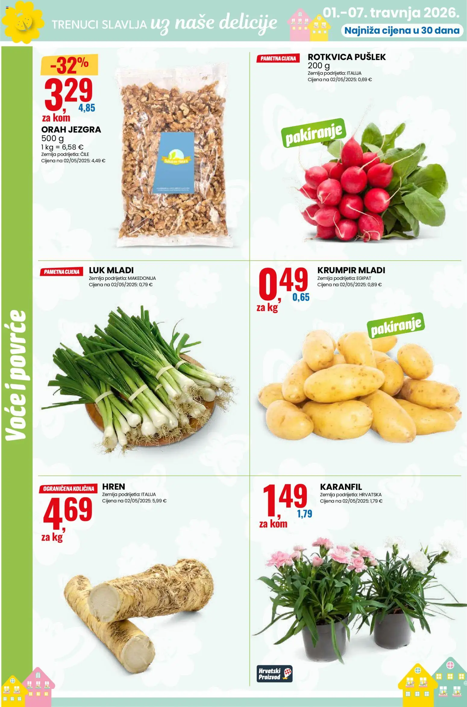 Eurospin katalog | vrijedi od 01.04.2026 | Stranica: 2 | Proizvodi: Krumpir, Luk, Voće, Orah