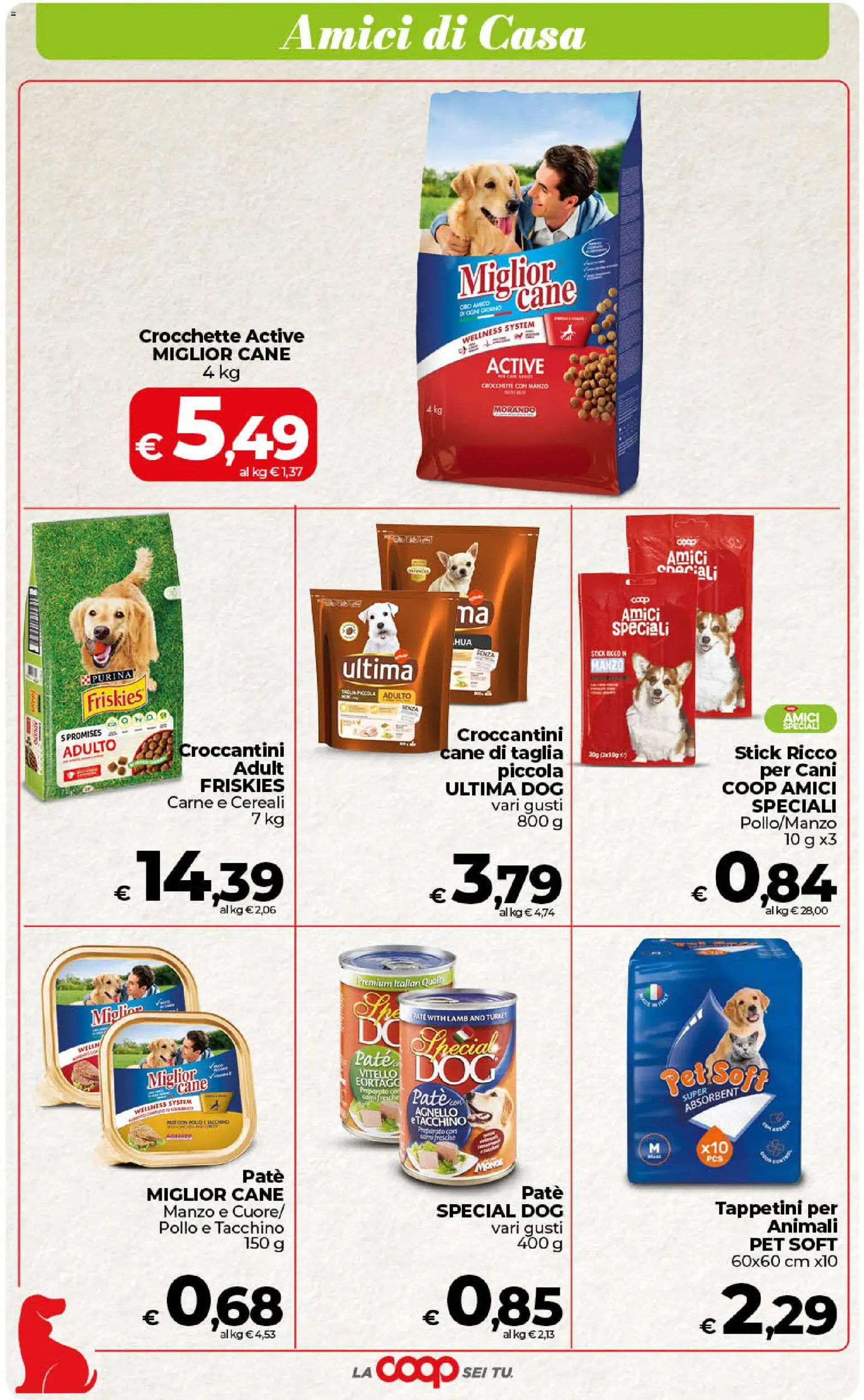 Volantino COOP del 17.04.2026 | Pagina: 43 | Prodotti: Paté, Crocchette, Vitello, Agnello