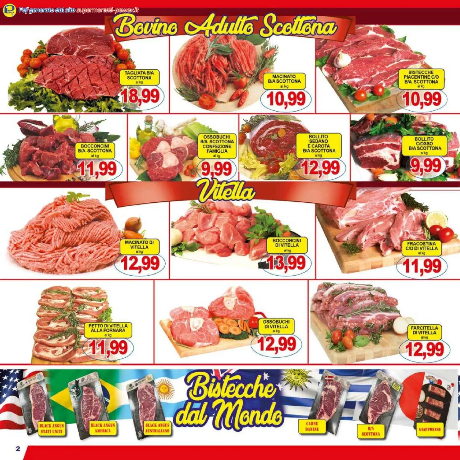 Volantino Pewex del 16.01.2026 | Pagina: 2 | Prodotti: Bovino, Carota, Sedano, Macinato