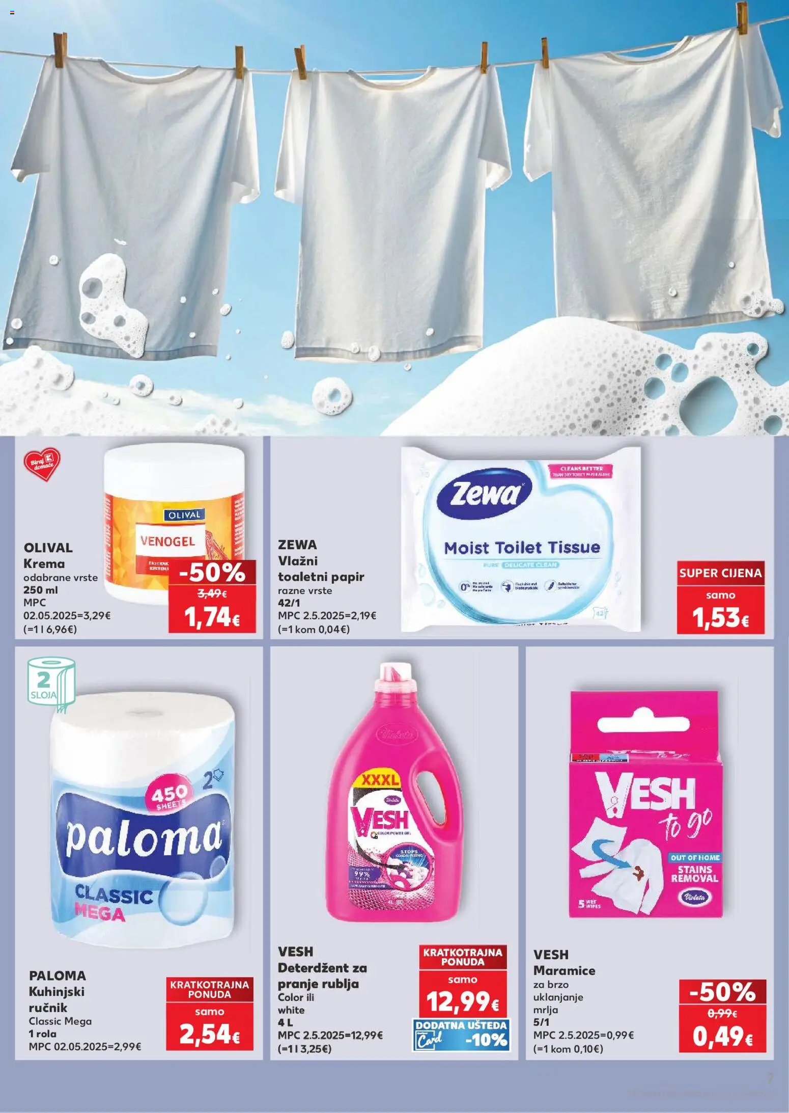 Kaufland katalog | vrijedi od 15.04.2026 | Stranica: 7 | Proizvodi: Deterdžent, Toaletni papir, Zewa, Violeta