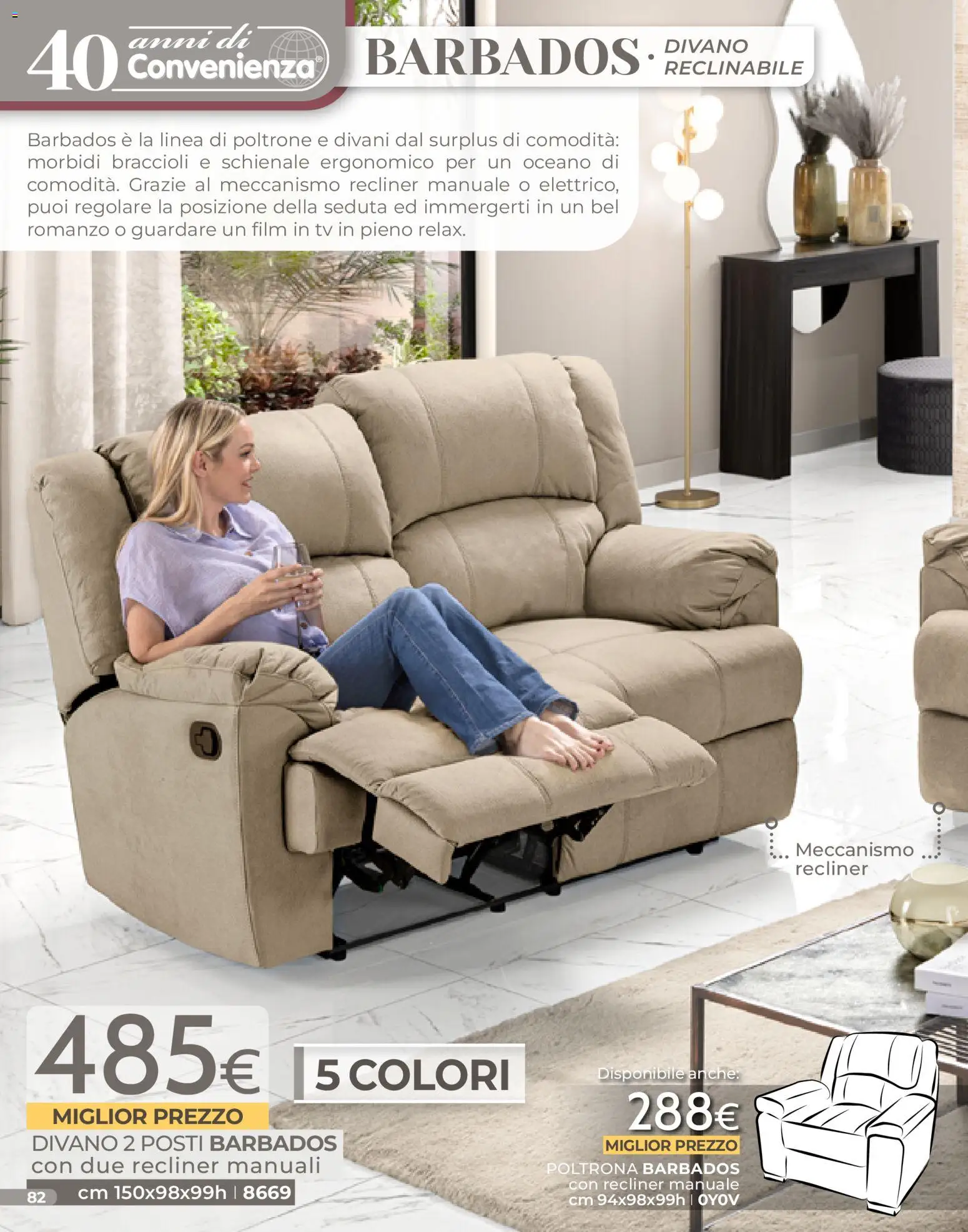 Volantino Mondo Convenienza del 04.01.2026 | Pagina: 82 | Prodotti: Braccioli, TV, Divano, Poltrona