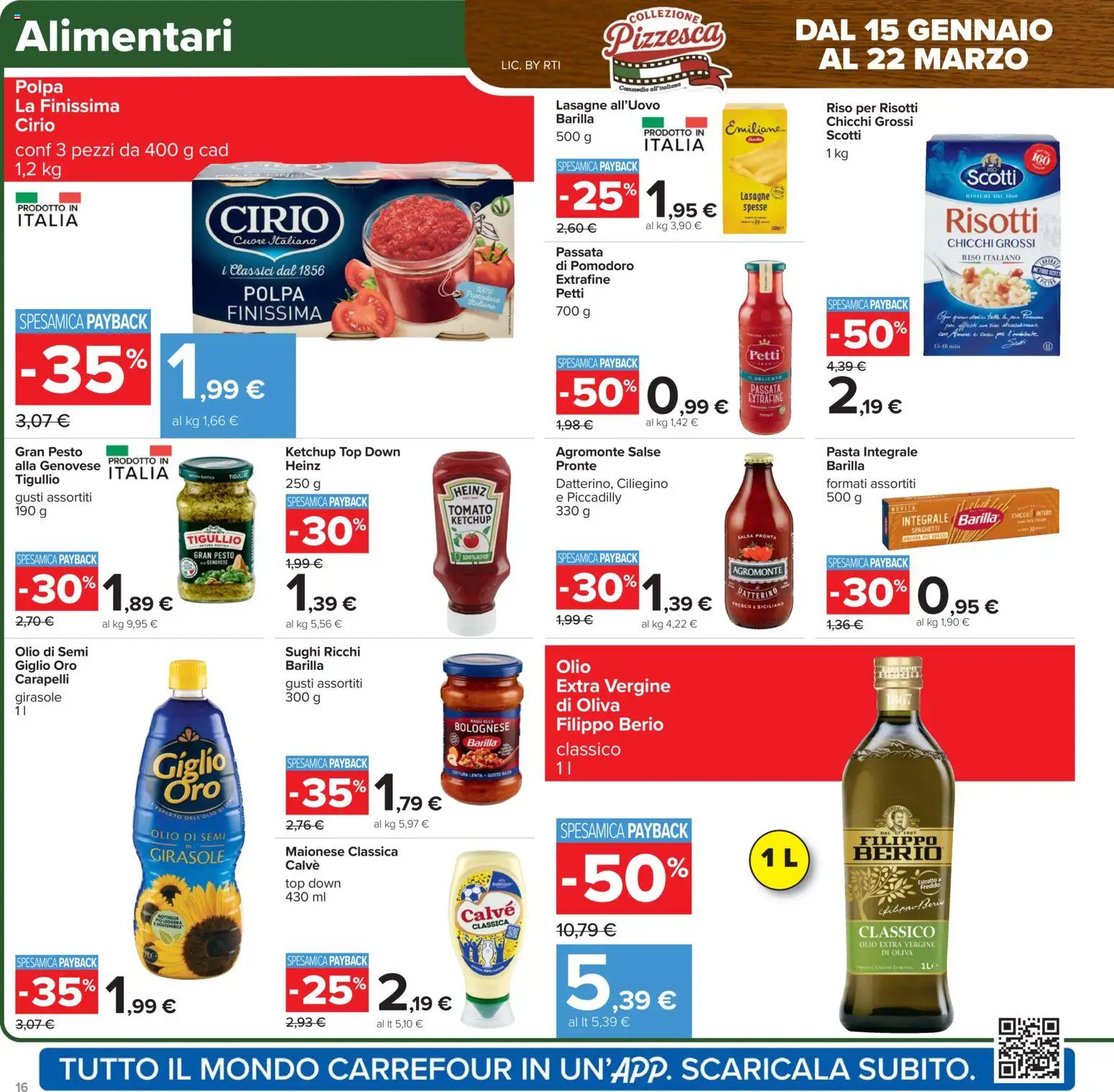 Volantino Carrefour del 27.01.2026 | Pagina: 16 | Prodotti: Pomodoro, Olio, Pesto, Olio extra vergine