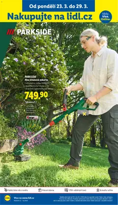 Náhled letáku PARKSIDE Aku strunová sekačka, • volnoběžné otáčky: 8500 min, ⚫ tloušťka struny: 1,4 mm, • 5násobně nastavitelný úhel sečení od 26.03.2026 | Strana: 44