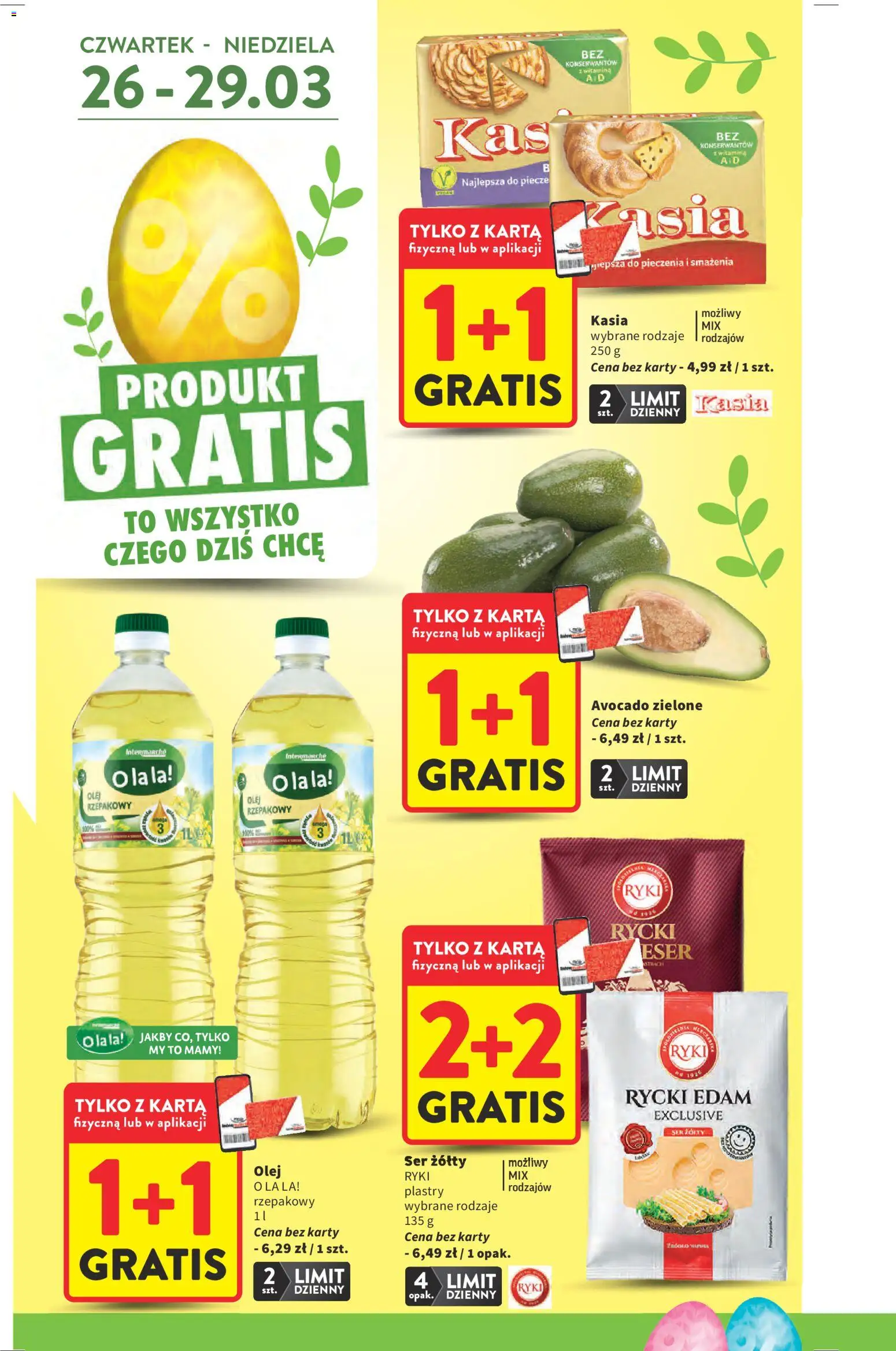 Intermarche gazetka od 26.03.2026 | Strona: 2 | Produkty: Ser żółty, Karta, Olej rzepakowy, Olej