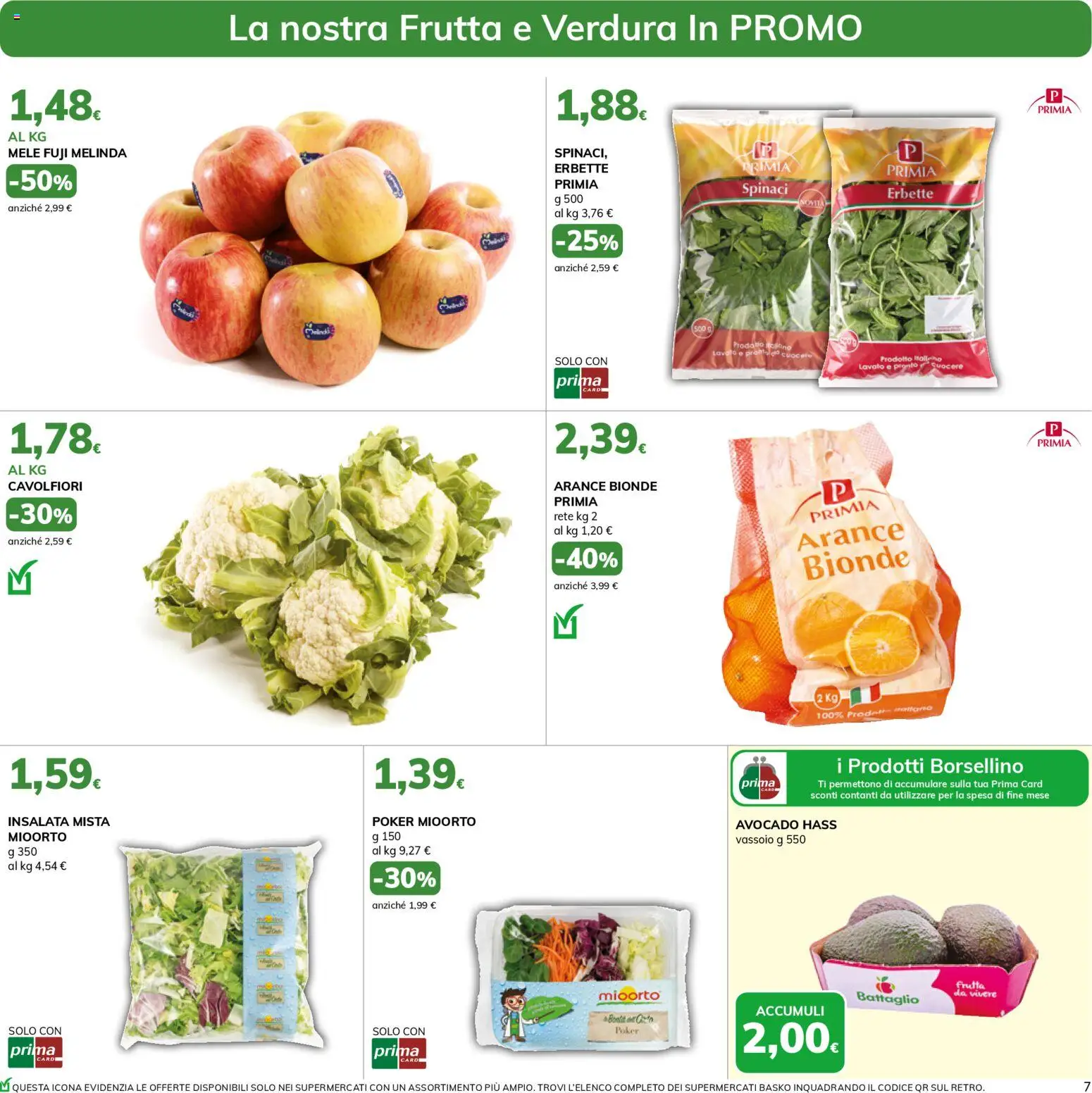 Volantino Basko del 28.10.2025 | Pagina: 7 | Prodotti: Mele, Avocado, Spinaci, Vassoio
