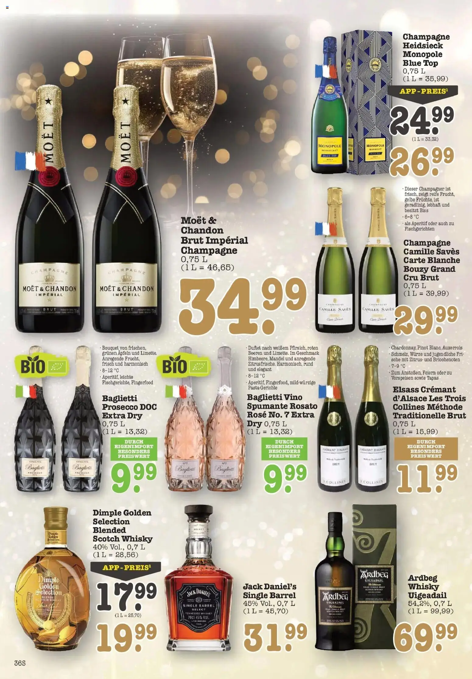 Edeka prospekt Bühlertal	 – gültig ab 15.12.2025 | Seite: 36 | Produkte: Top, Whisky, Jack Daniel's, Prosecco