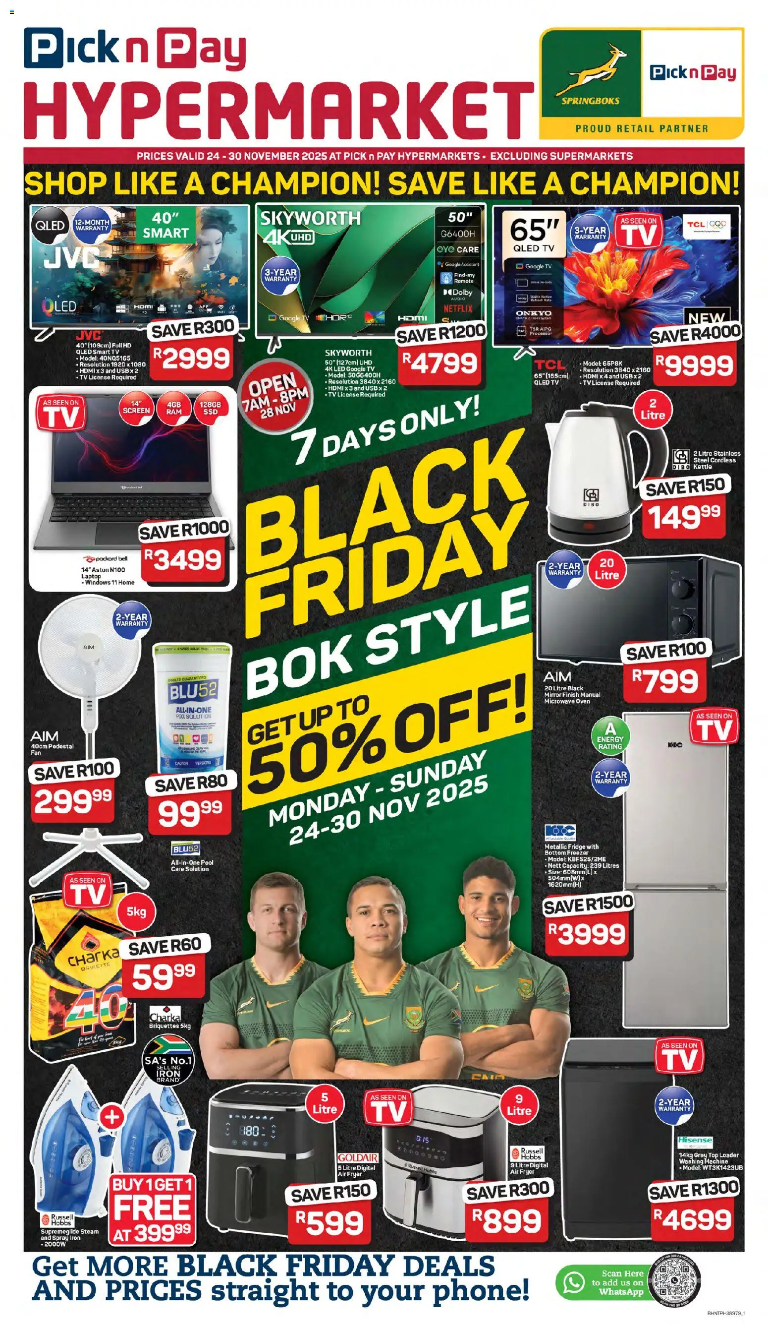 New Pick n Pay catalogue – valid from 24.11.2025 | Page: 1 | Products: Oven, Microwave oven, Laptop, Fridge