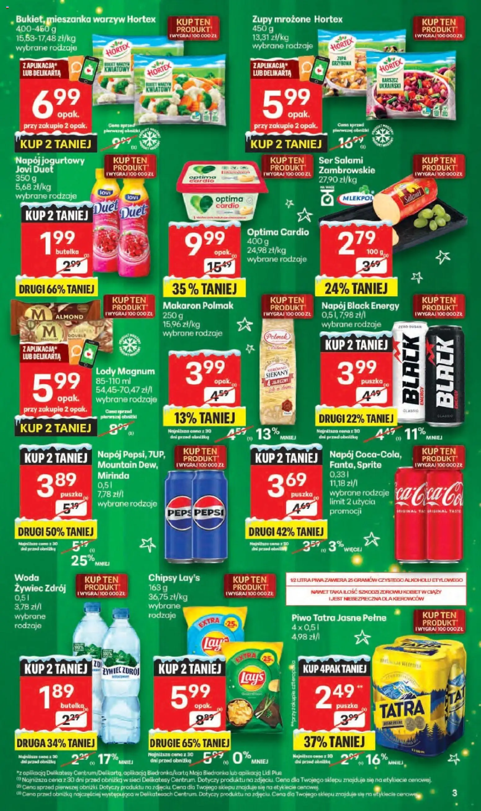 Delikatesy Centrum Gazetka od 11.12.2025 | Strona: 3 | Produkty: Barszcz, Salami, Piwo, Zupy mrożone