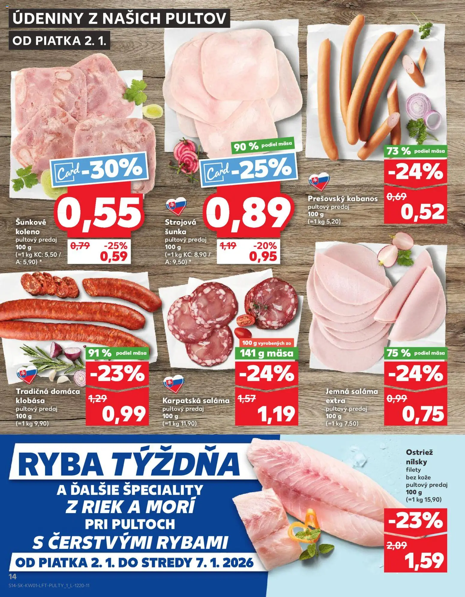 Kaufland SK akciós ujság - amely érvényes a következő dátumtól: 02.01.2026 | Oldal: 14