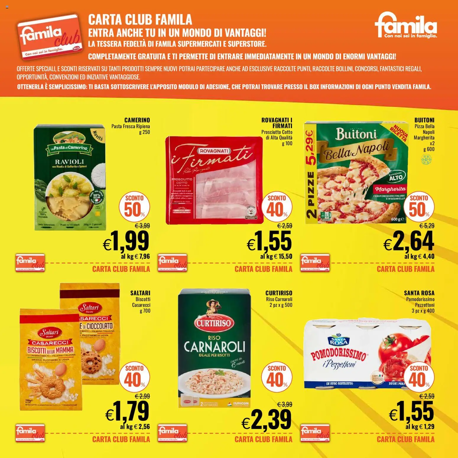 Volantino Famila del 28.01.2026 | Pagina: 3 | Prodotti: Cioccolato, Zucchero, Mozzarella, Sugo