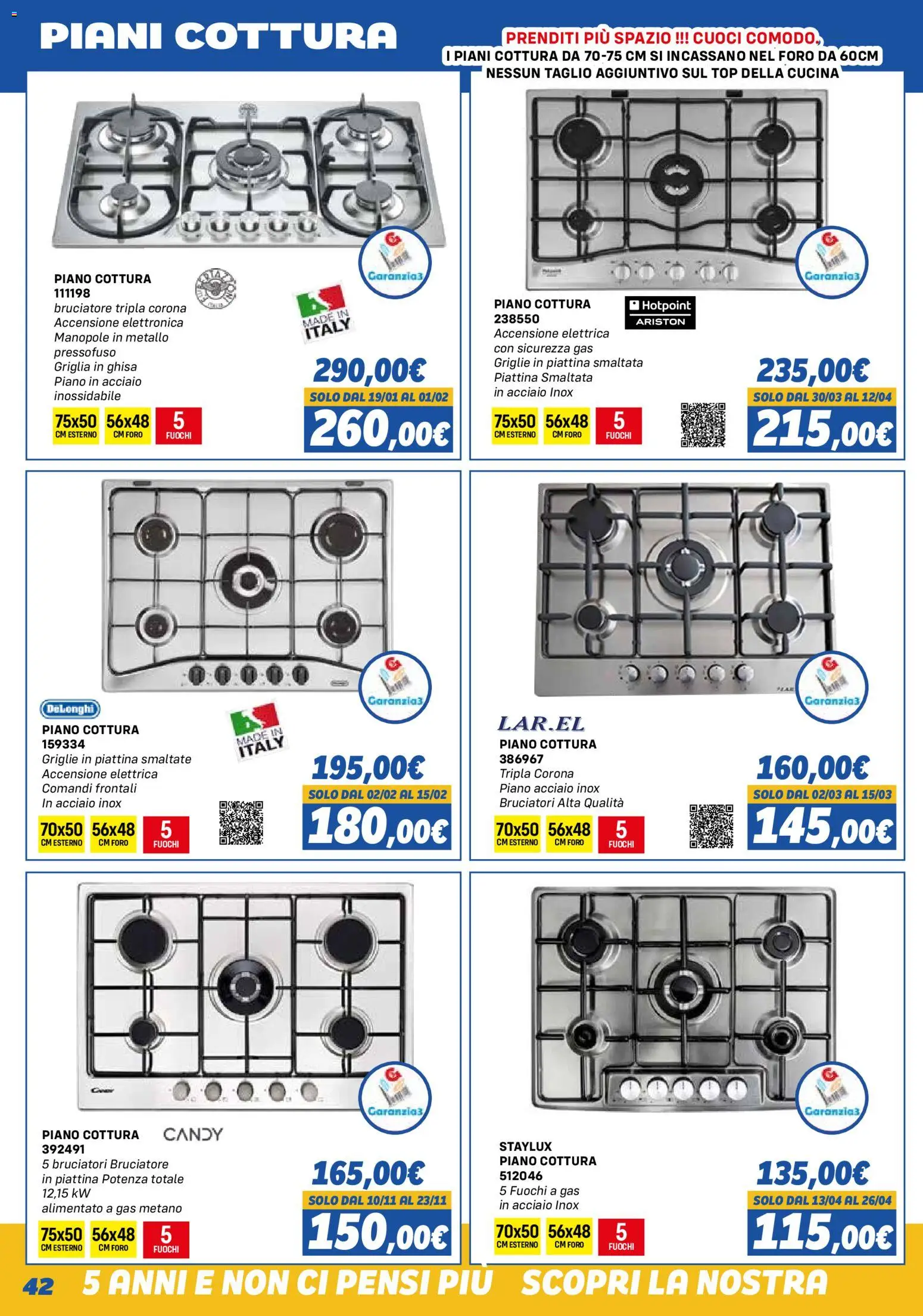 Volantino Orizzonte del 01.11.2025 | Pagina: 42 | Prodotti: Top, Piano cottura, Griglia