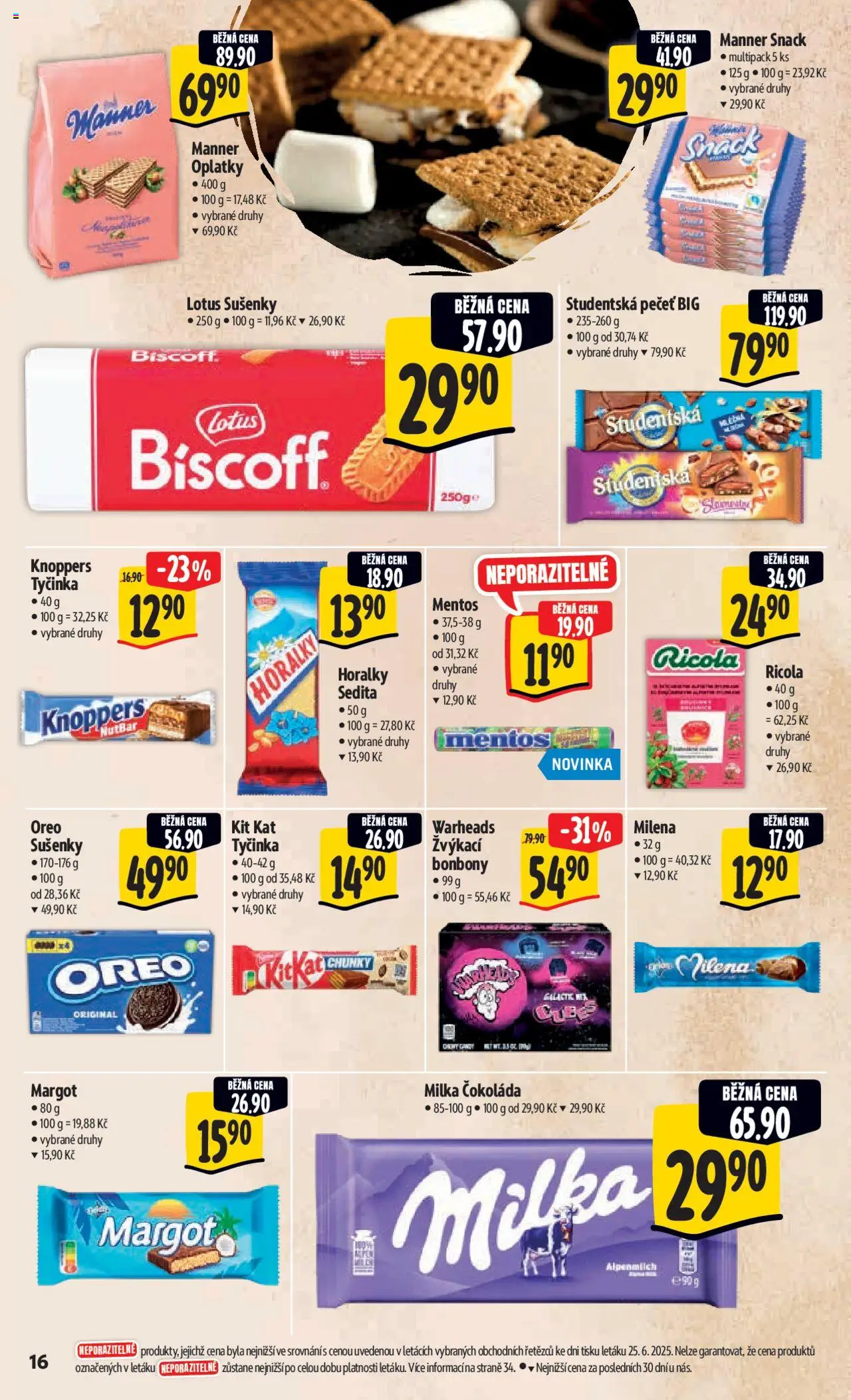 Albert leták - Hypermarket od 02.07.2025 | Strana: 23 | Produkty: Lotus sušenky, Čokoláda milka, Horalky, Studentská pečeť