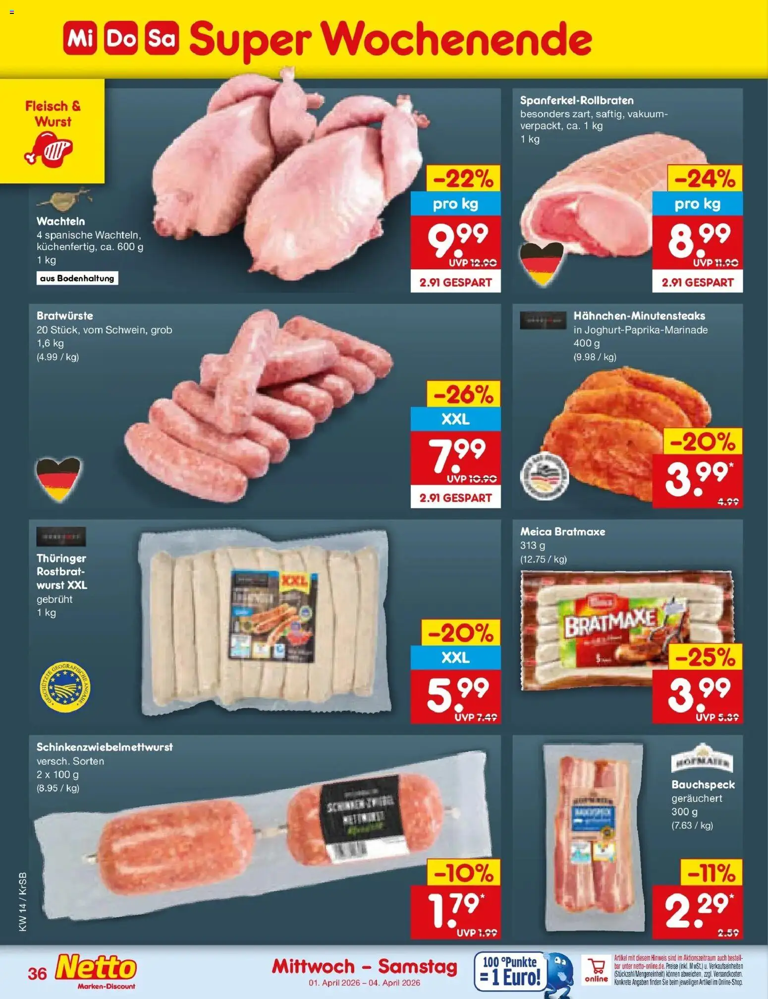Netto Marken-Discount Prospekt Jüchen	 – gültig ab 30.03.2026 | Seite: 50 | Produkte: Meica, Wurst, Fleisch