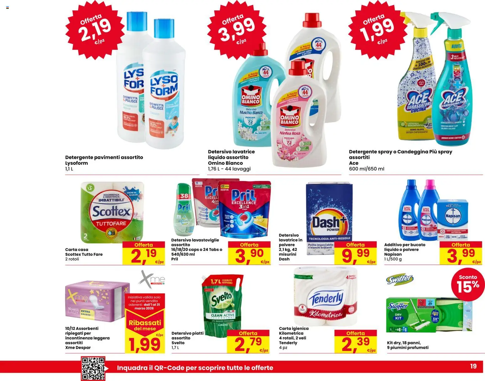 Volantino Despar del 17.03.2026 | Pagina: 19 | Prodotti: Carta igienica, Candeggina, Sgrassatore, Lavastoviglie