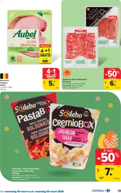 Carrefour folder week 12 - Voorbeeld van een folder van Carrefour, geldig van 18.03.2026 | Pagina: 13 | Producten: Ham, Noedels, NOS, Kaas