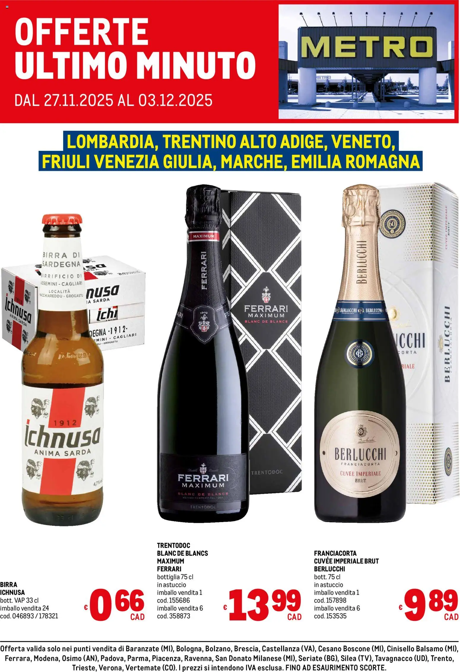 Volantino Metro del 27.11.2025 | Pagina: 1 | Prodotti: Balsamo, Birra, Astuccio, Bottiglia