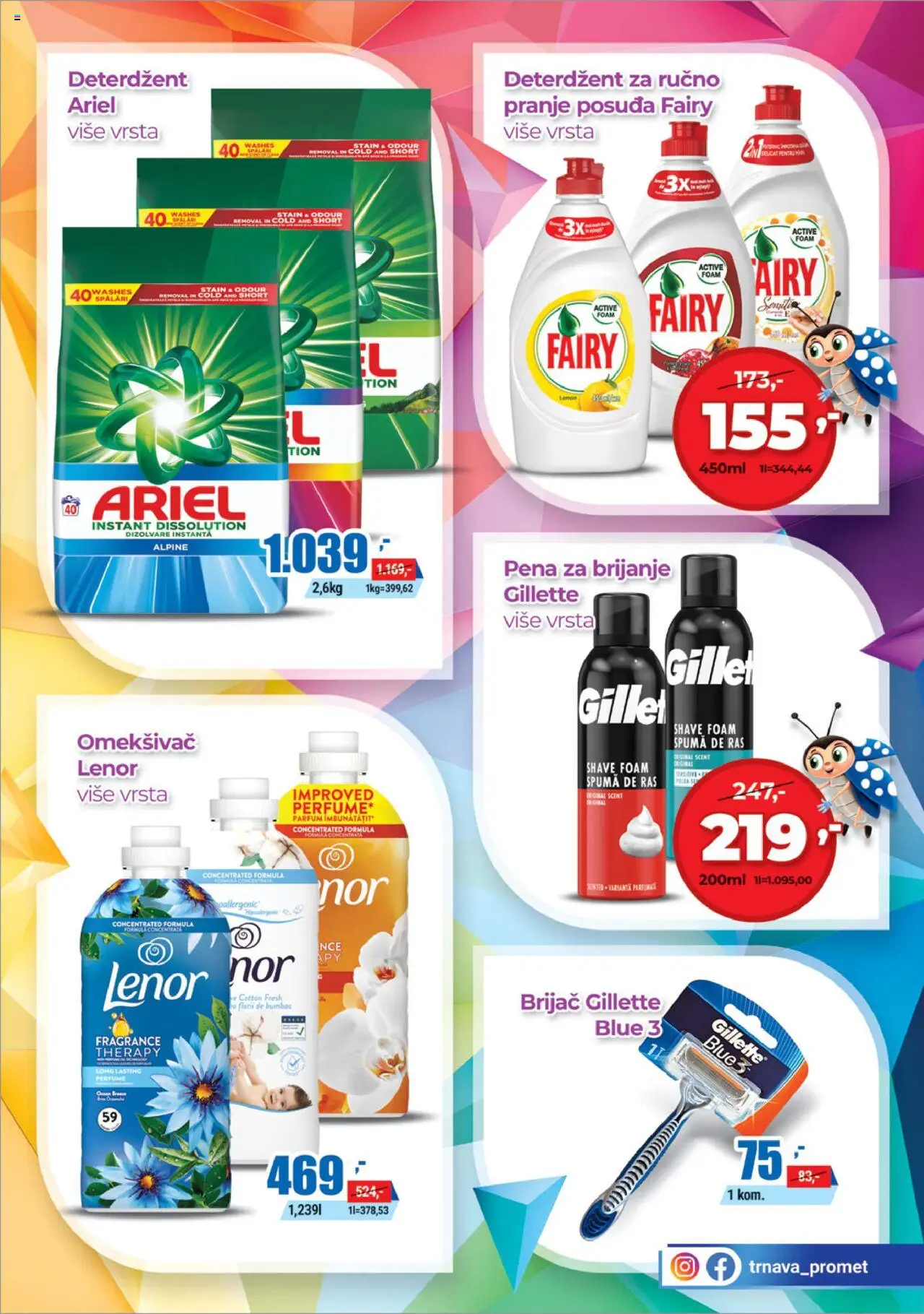 Trnava Promet katalog - važi od 22.09.2025 | Strana: 27 | Proizvode: Gillette, Ariel, Brijač, Pena za brijanje